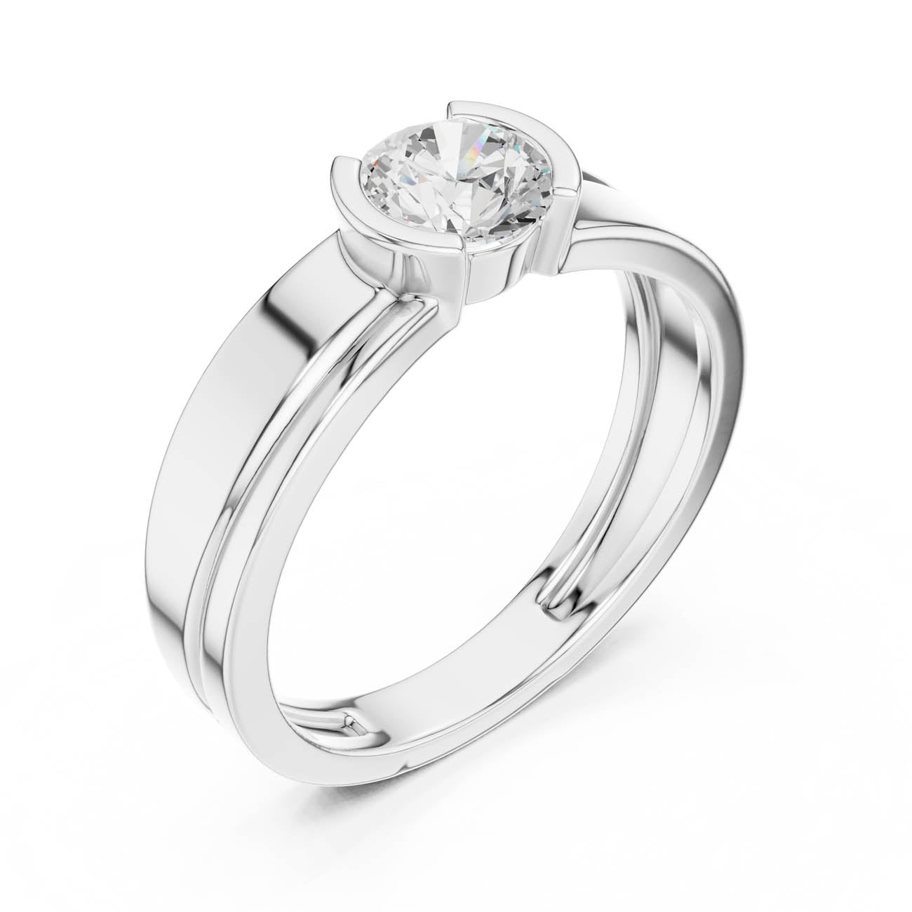 .50 Ct. Round Diamond Solitaire with Bezel Setting (SBMR(44)) 8
