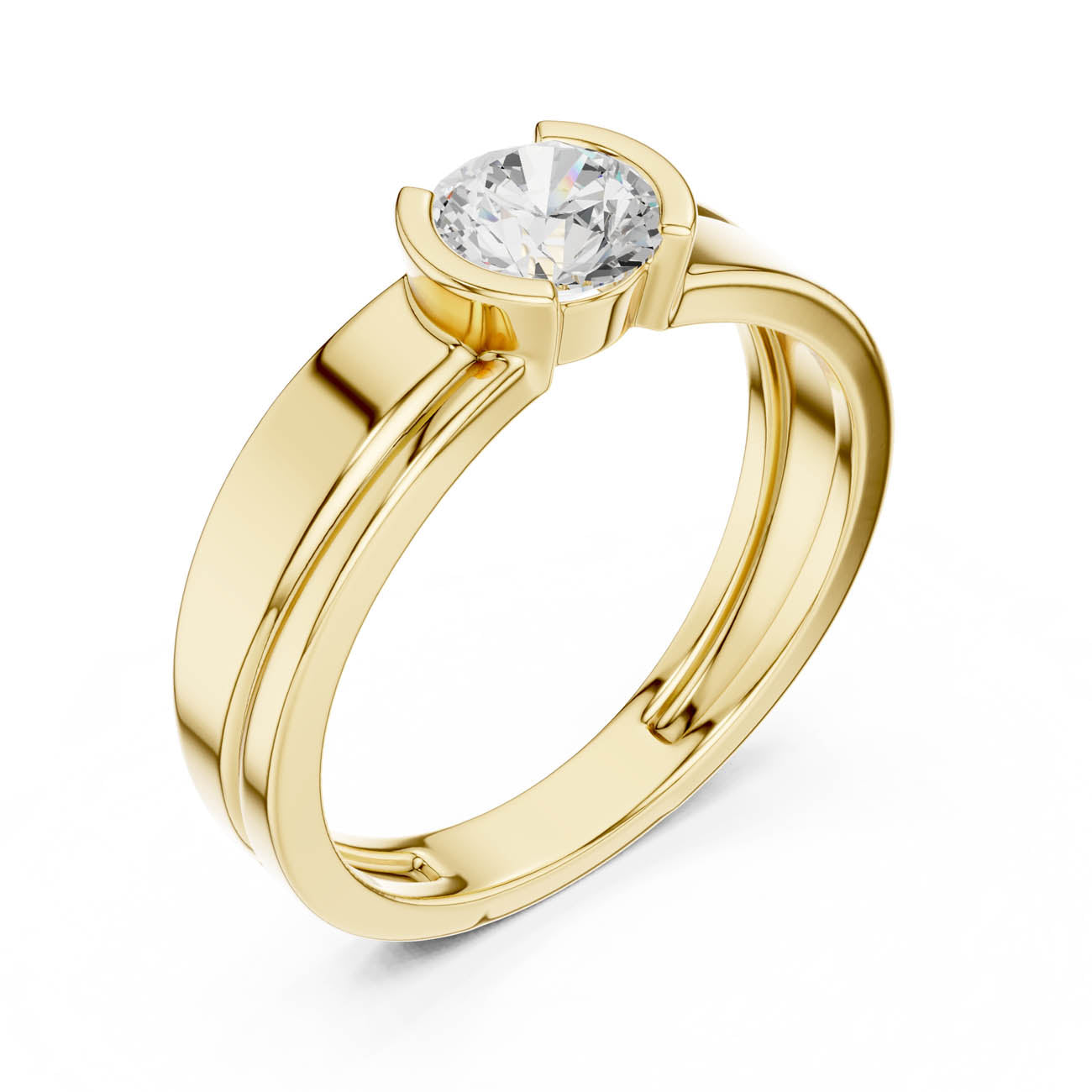.50 Ct. Round Diamond Solitaire with Bezel Setting (SBMR(44))