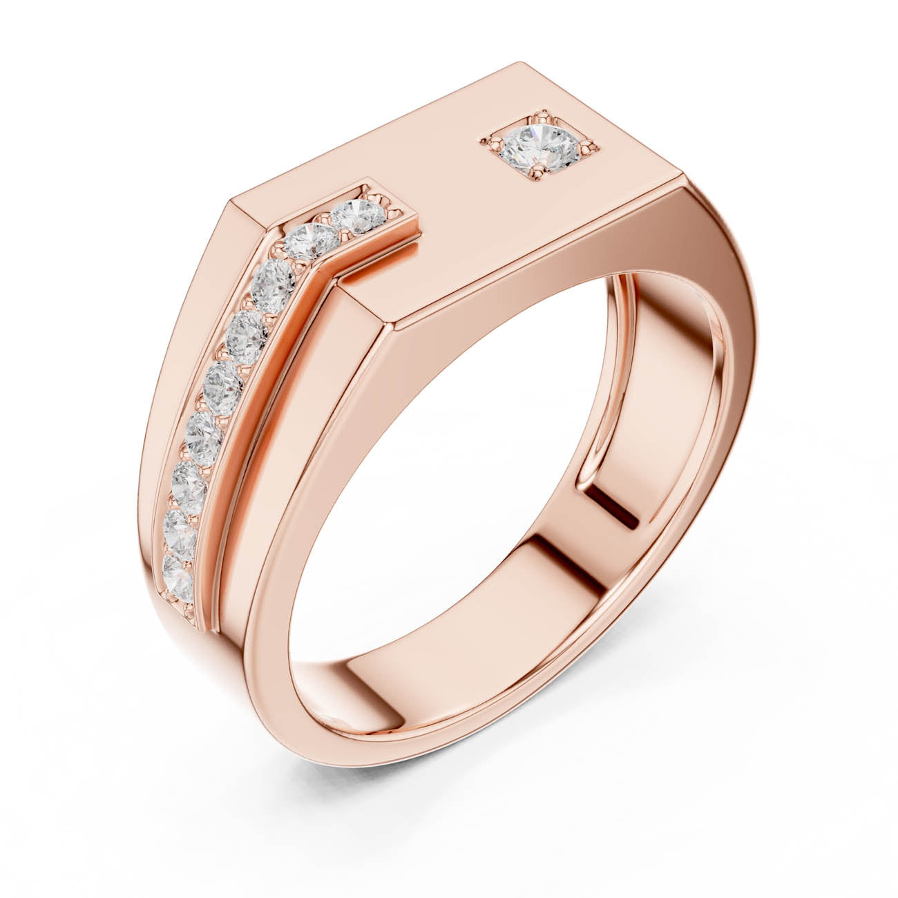 .19 Ct. Square Diamond Ring with Channel Set Side Accent (SBMR(4)) 8