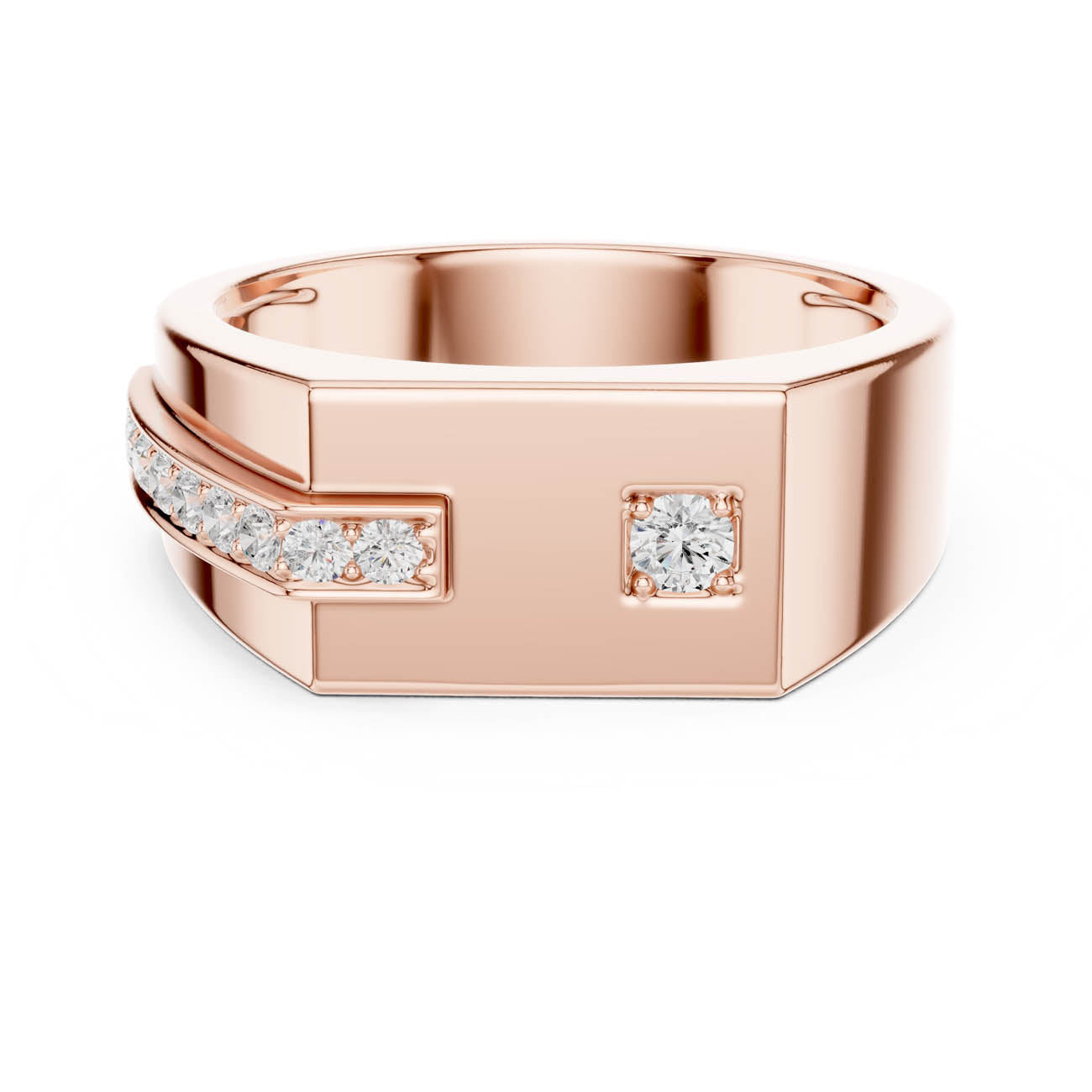 .19 Ct. Square Diamond Ring with Channel Set Side Accent (SBMR(4)) 10