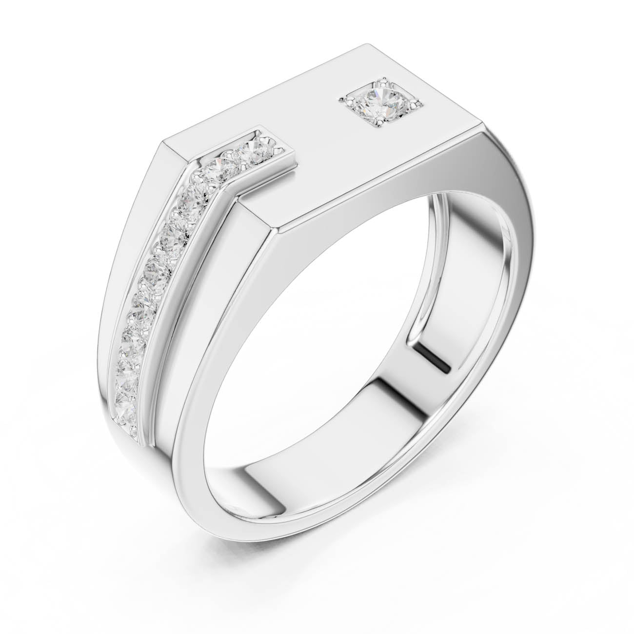 .19 Ct. Square Diamond Ring with Channel Set Side Accent (SBMR(4)) 6