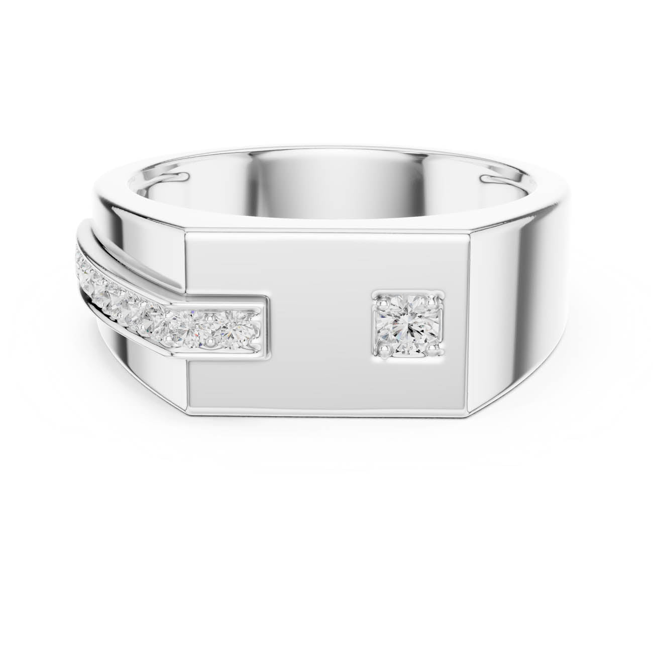 .19 Ct. Square Diamond Ring with Channel Set Side Accent (SBMR(4)) 5