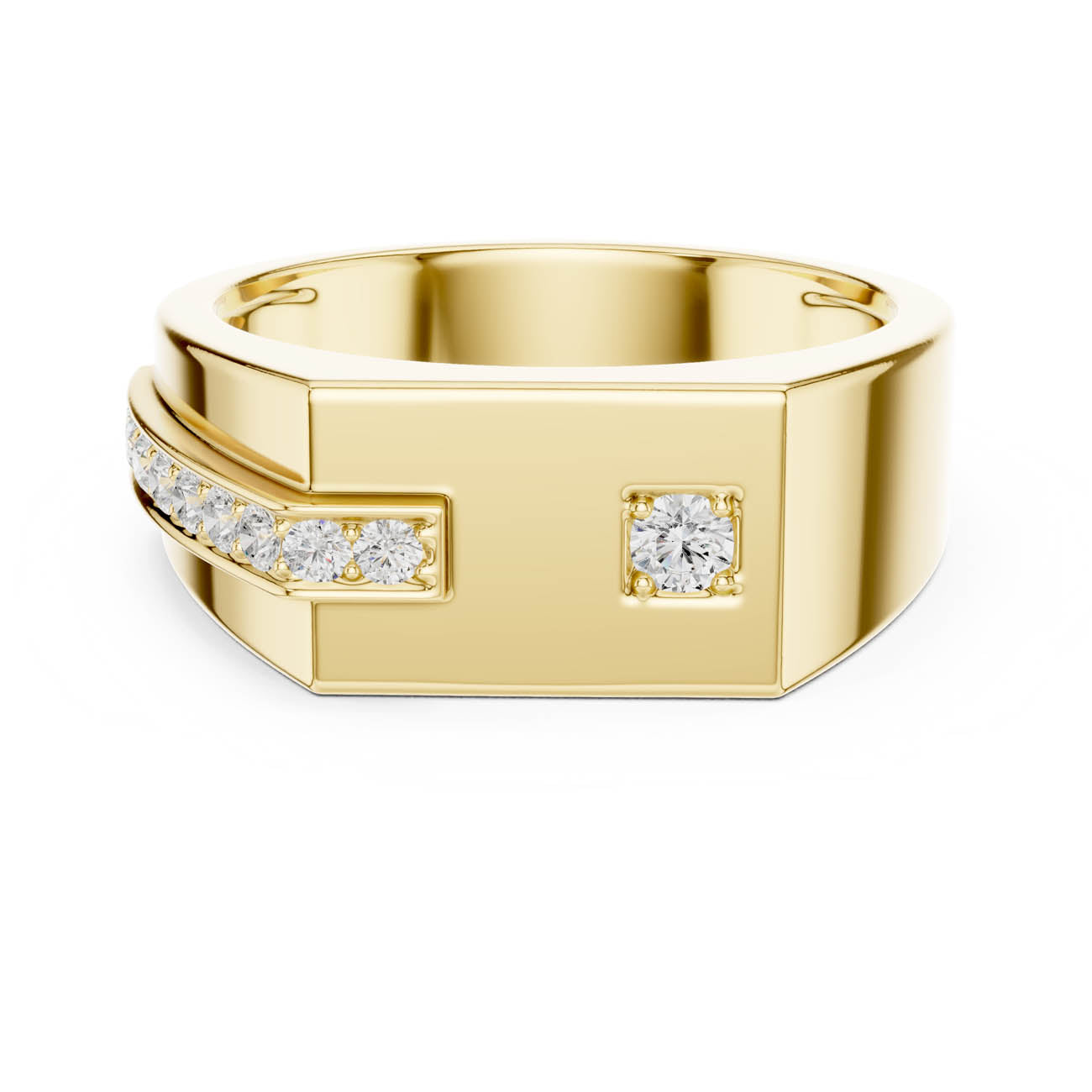 .19 Ct. Square Diamond Ring with Channel Set Side Accent (SBMR(4))