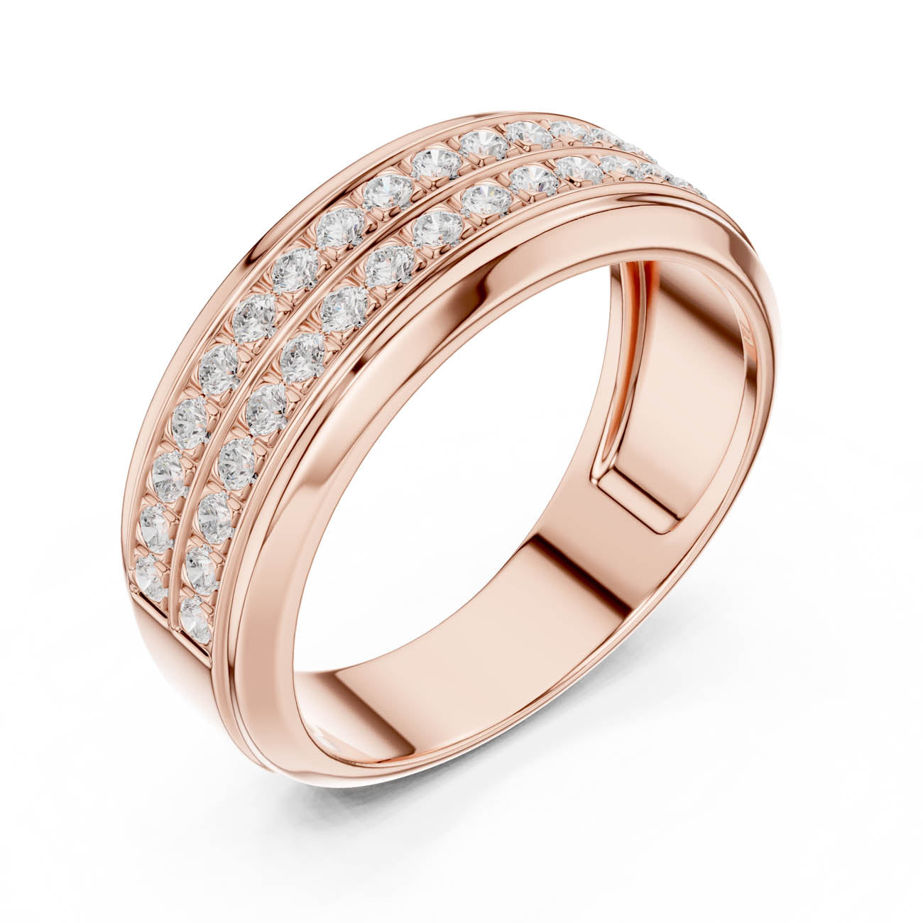 .57 Ct. Diamond Band Ring with Dual Channel-Set Rows (SBMR(8)) 8