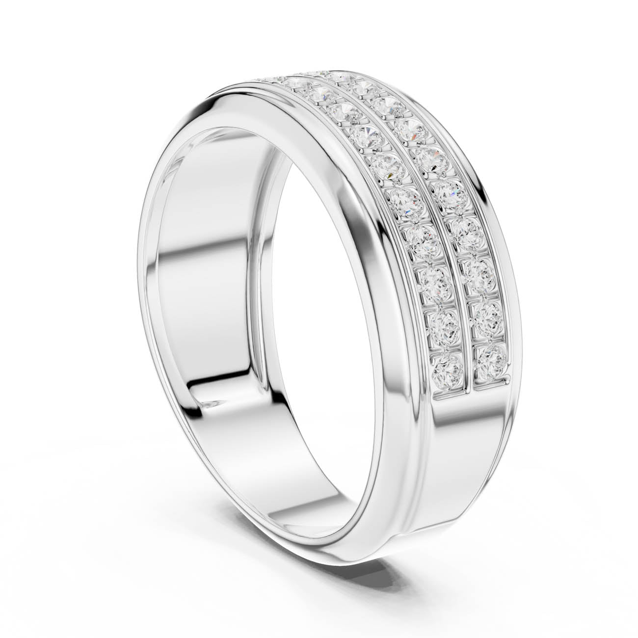 .57 Ct. Diamond Band Ring with Dual Channel-Set Rows (SBMR(8)) 10