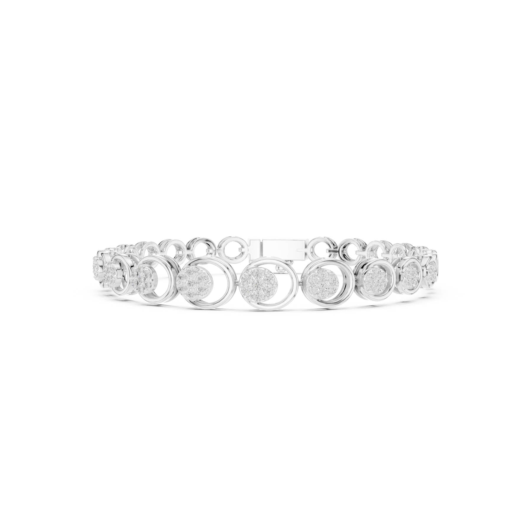.83 Ct. Round Diamond Circle Link Bracelet with Pavé Stations (SBWB (10))