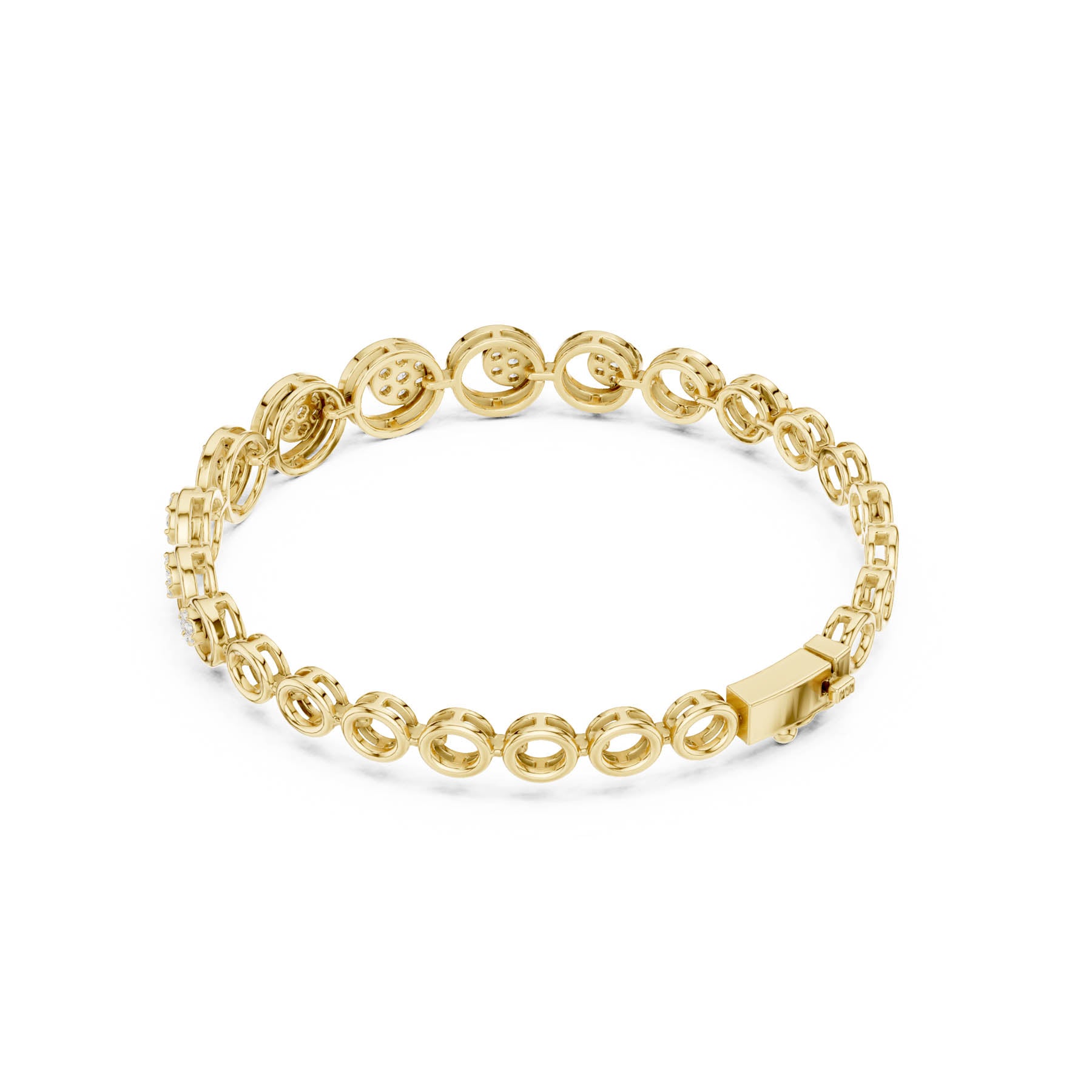 .83 Ct. Round Diamond Circle Link Bracelet with Pavé Stations (SBWB (10))