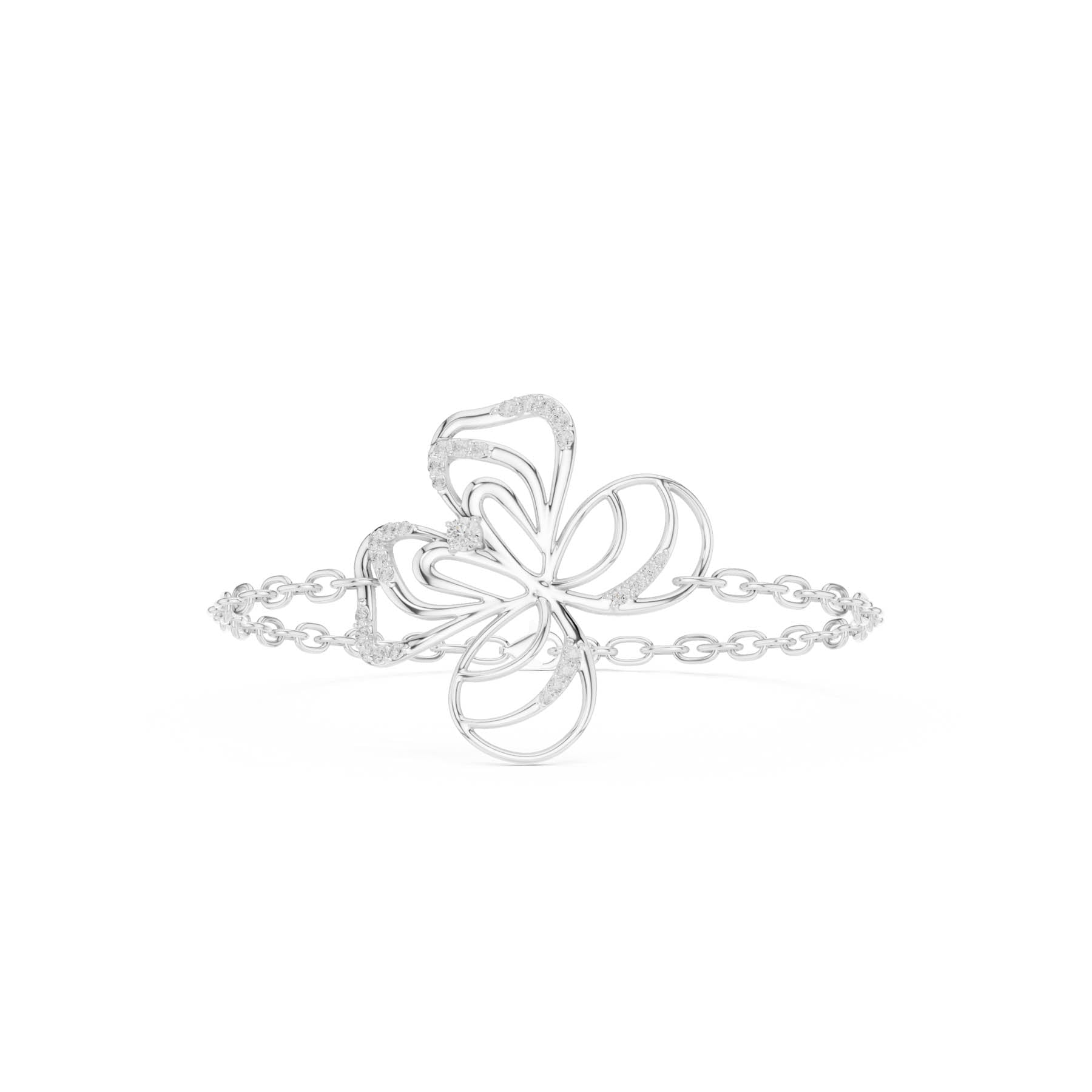 .38 Ct. Openwork Diamond Butterfly Bracelet with Chain Link Design (SBWB (11))