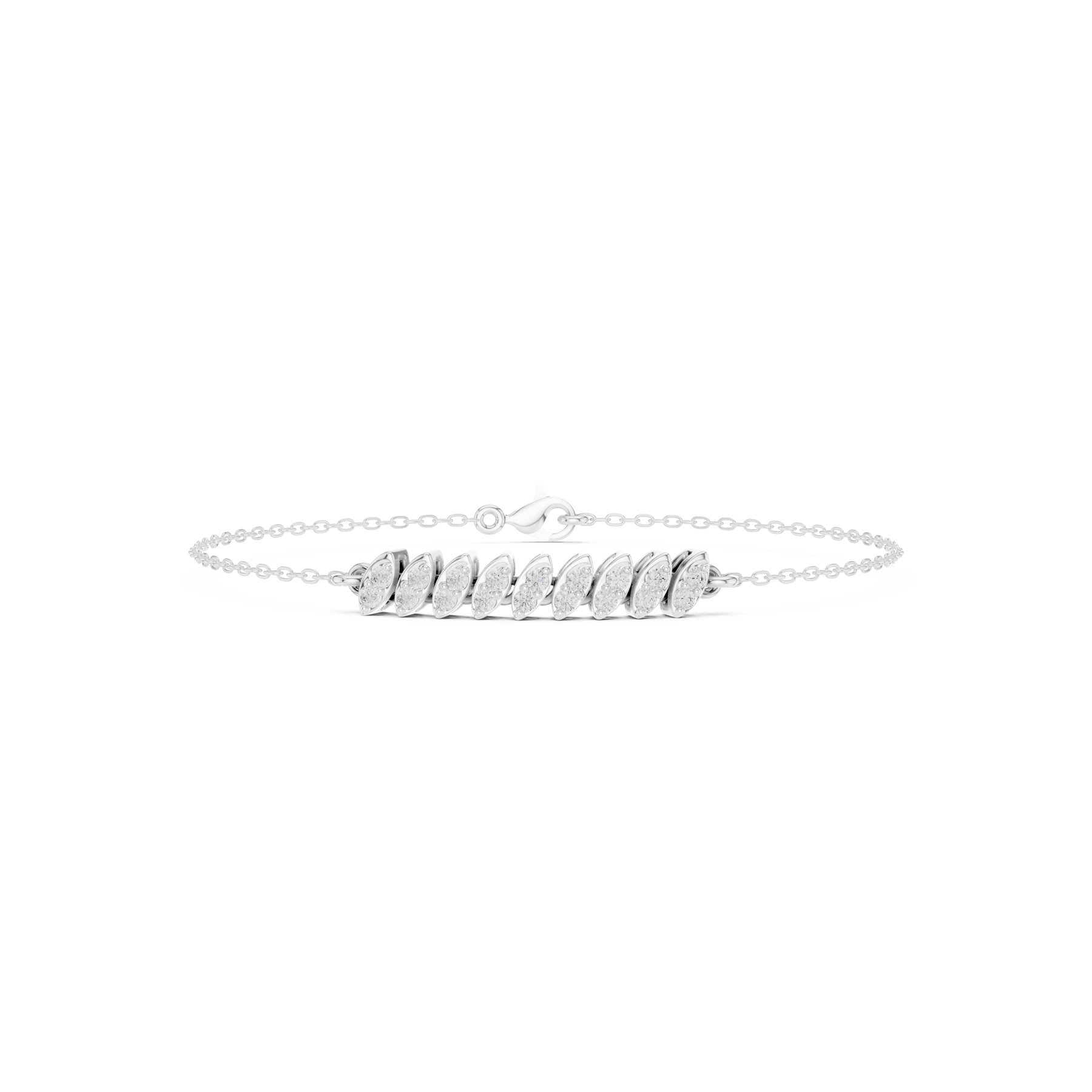 .22 Ct. Marquise Diamond Bar Bracelet with Chain Link Design (SBWB (12))