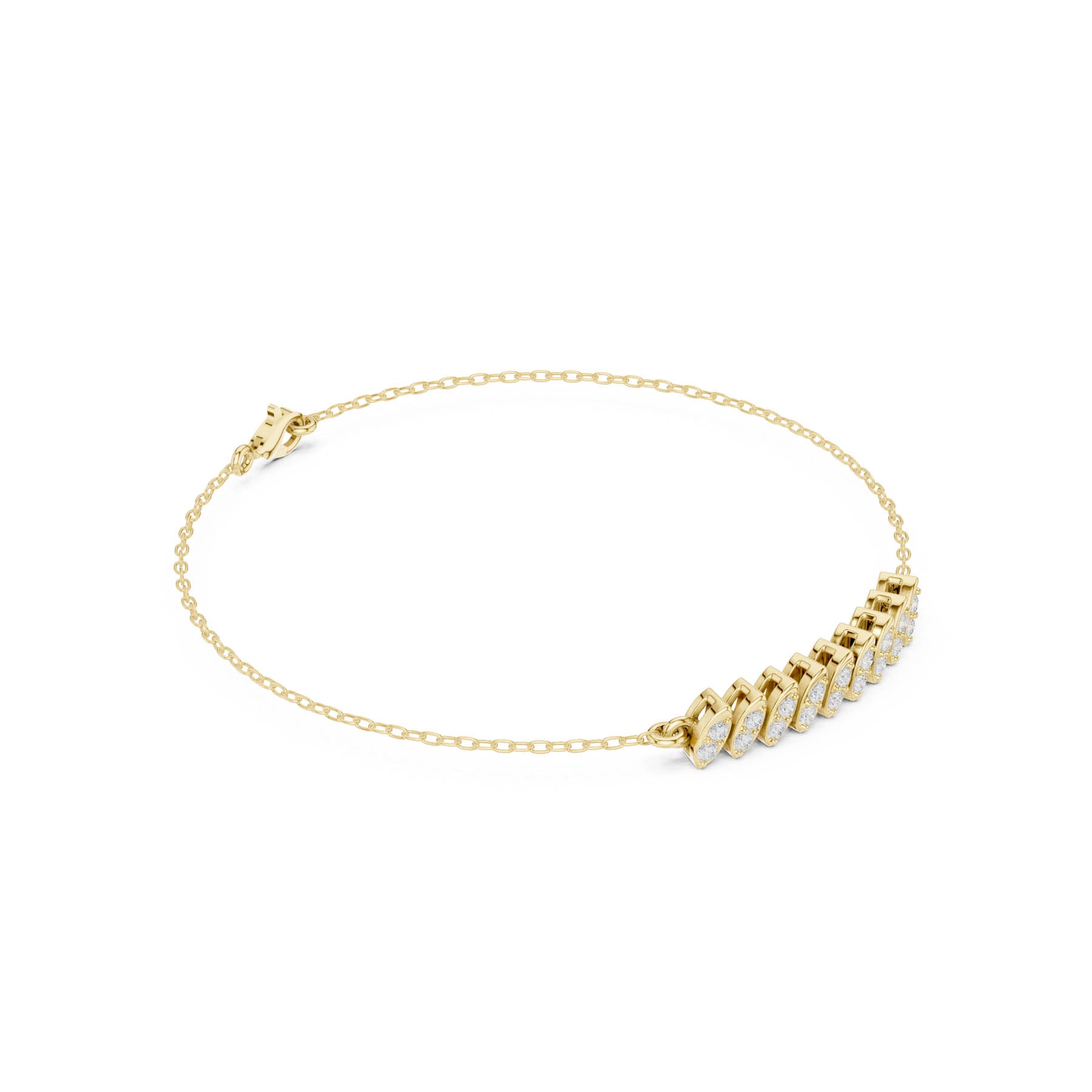 .22 Ct. Marquise Diamond Bar Bracelet with Chain Link Design (SBWB (12))
