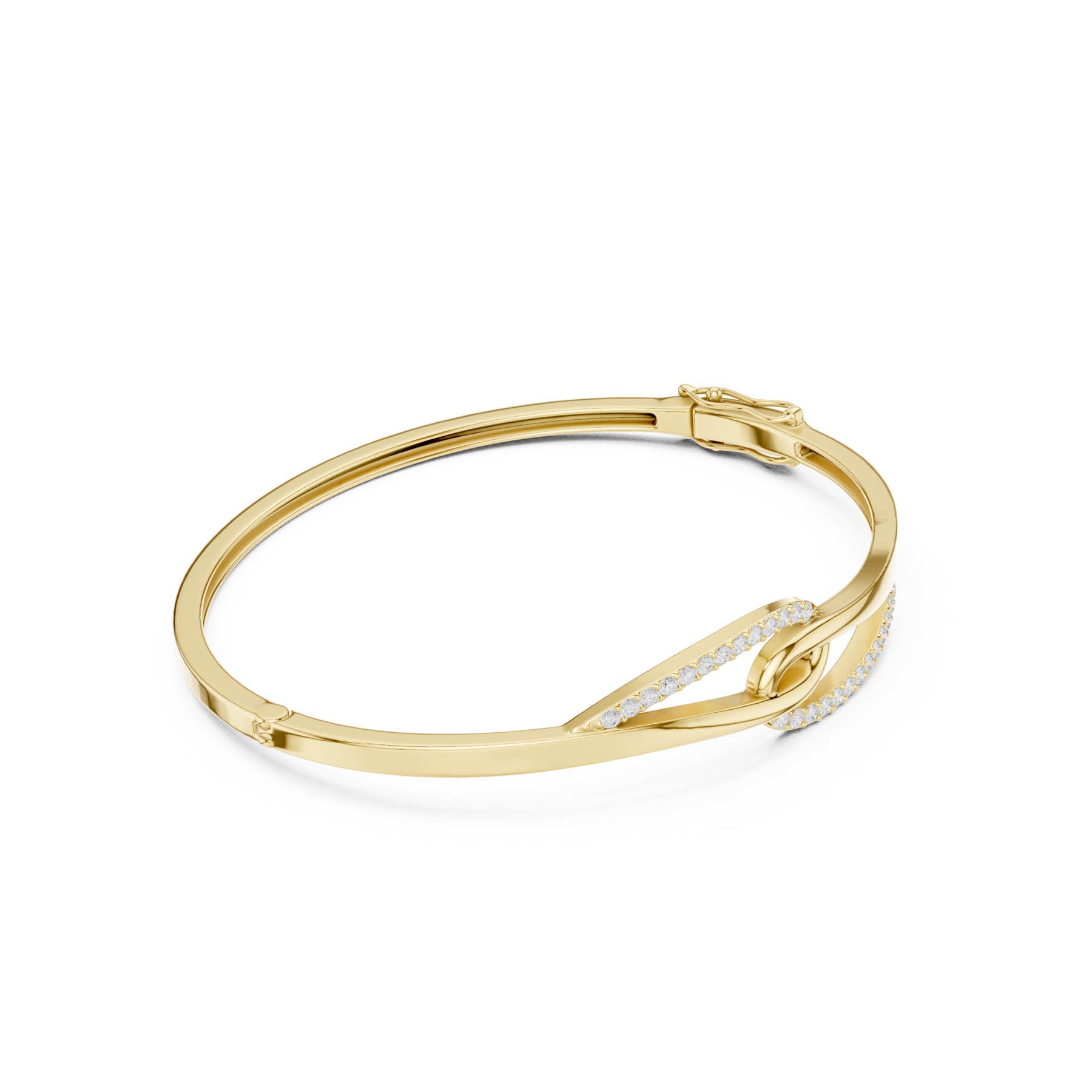 .33 Ct. Diamond Infinity Twist Bangle Bracelet with Pavé Accents (SBWB (18))
