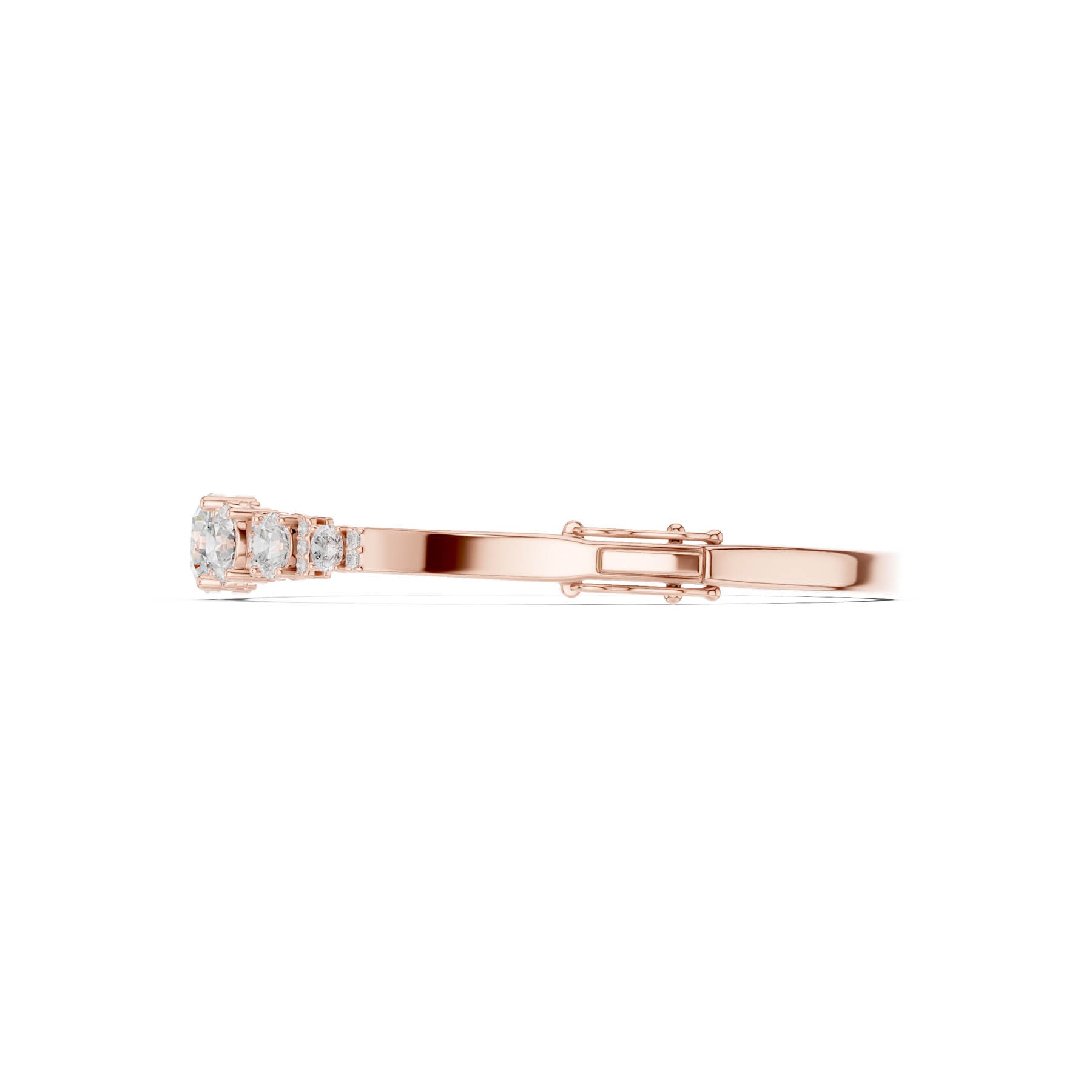 5.16 Ct. Graduated Round Diamond Bangle Bracelet with Pavé Bar Accents (SBWB (23)) 12