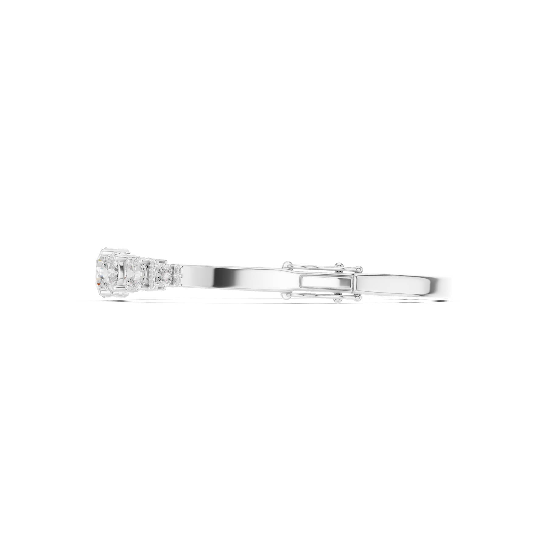 5.16 Ct. Graduated Round Diamond Bangle Bracelet with Pavé Bar Accents (SBWB (23)) 6