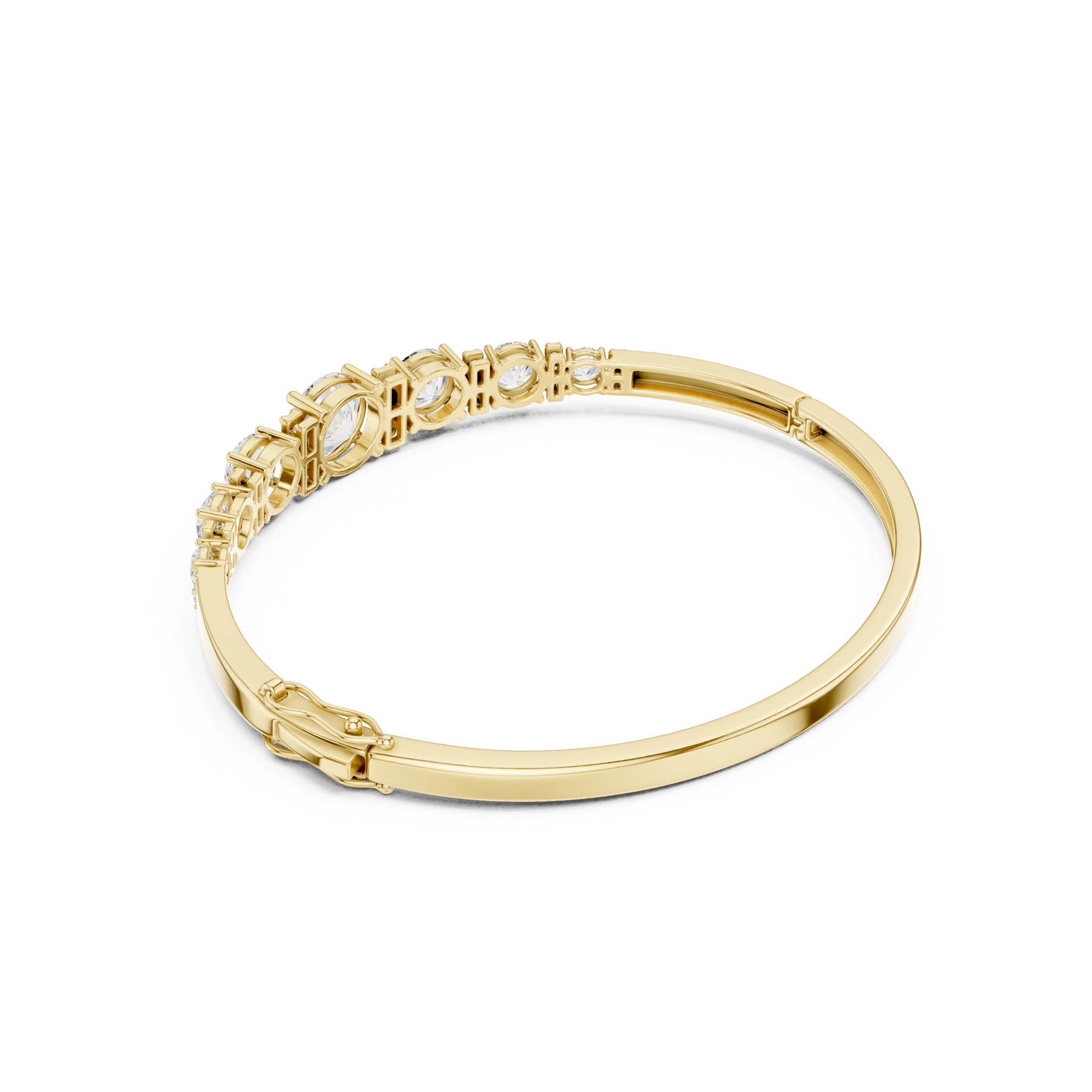 5.16 Ct. Graduated Round Diamond Bangle Bracelet with Pavé Bar Accents (SBWB (23)) 8