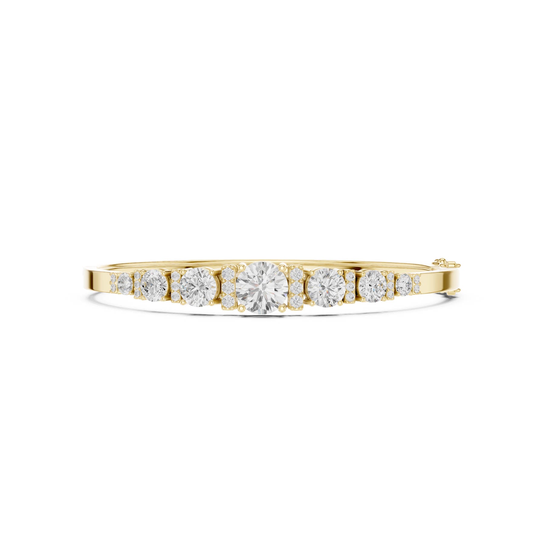 5.16 Ct. Graduated Round Diamond Bangle Bracelet with Pavé Bar Accents (SBWB (23)) 10