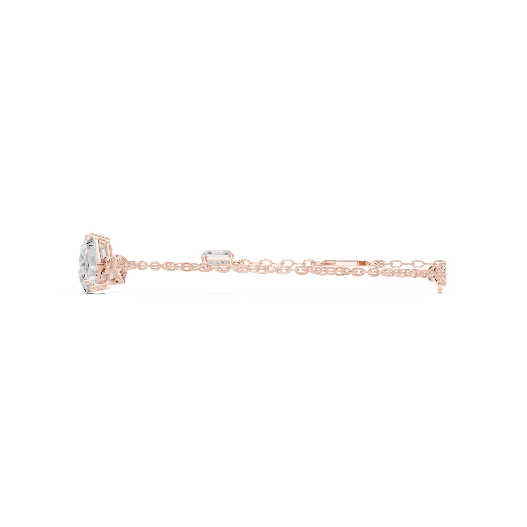 3.25 Ct. Multi-Shape Diamond Chain Bracelet with Oval, Pear, Emerald, and Baguette Diamonds (SBWB (26)) 3