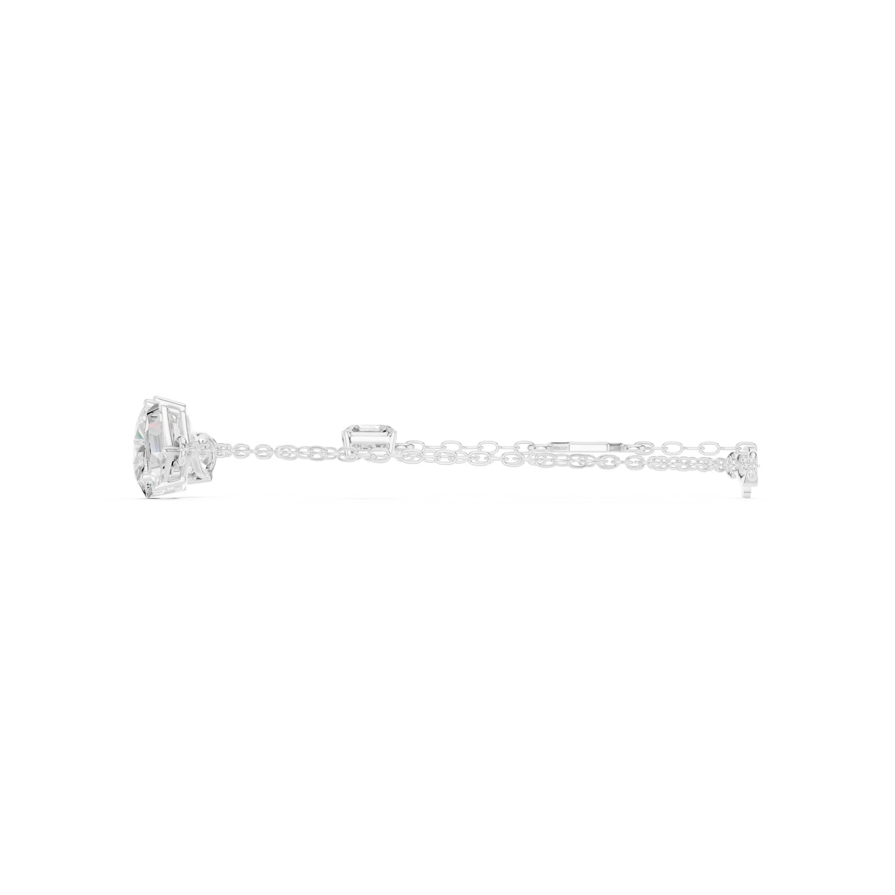 3.25 Ct. Multi-Shape Diamond Chain Bracelet with Oval, Pear, Emerald, and Baguette Diamonds (SBWB (26)) 6