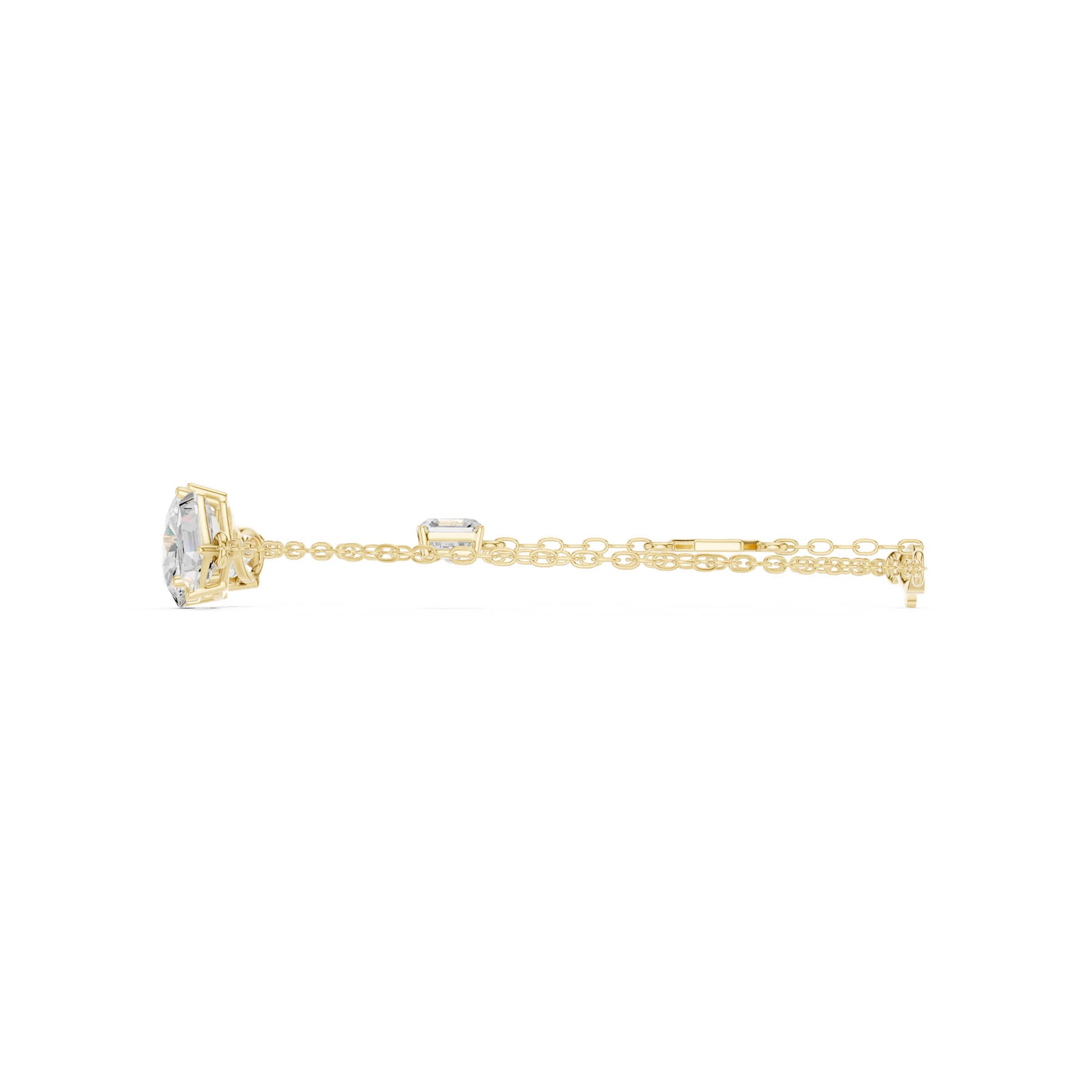 3.25 Ct. Multi-Shape Diamond Chain Bracelet with Oval, Pear, Emerald, and Baguette Diamonds (SBWB (26)) 8