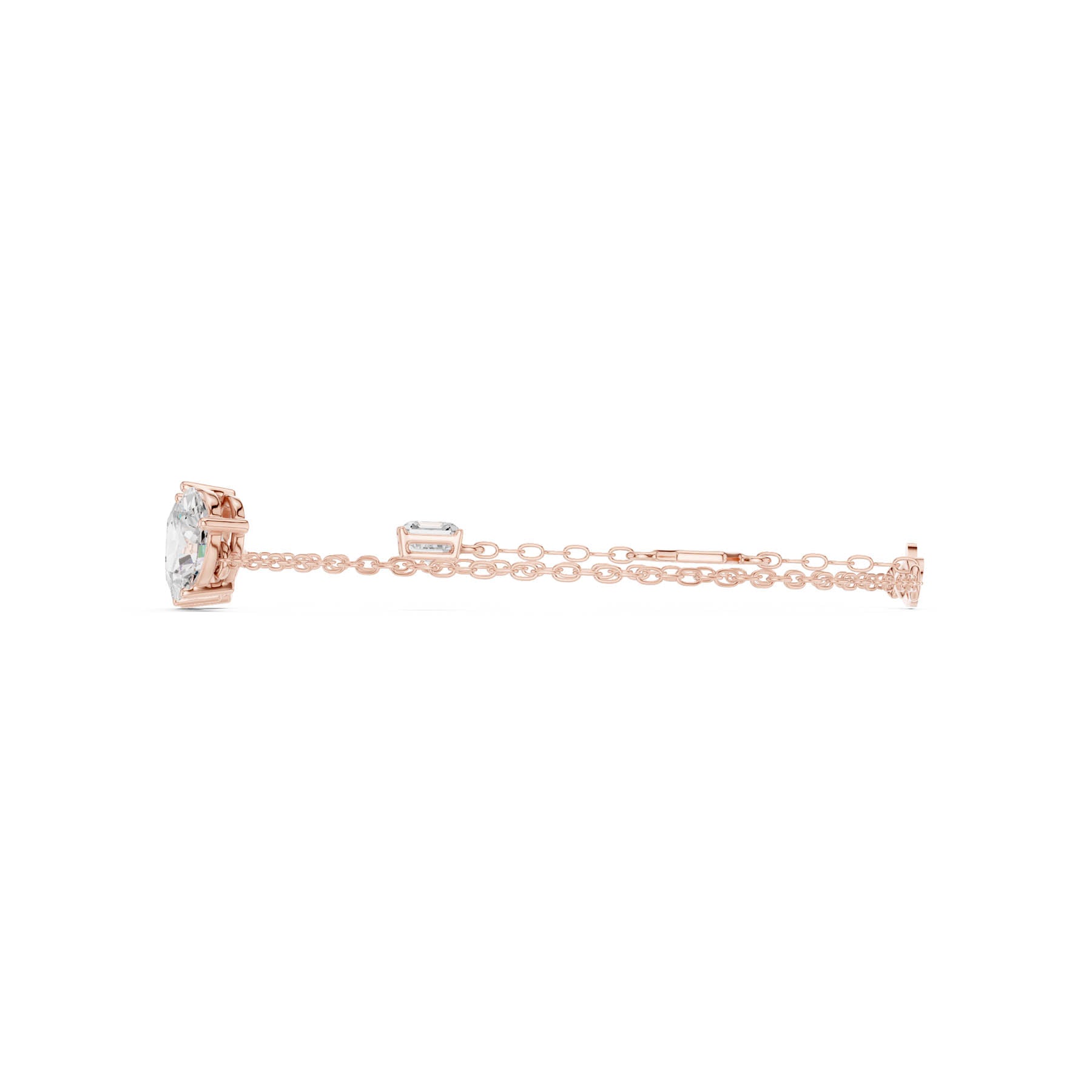 3.61 Ct. Multi-Shape Diamond Chain Bracelet with Oval, Pear, Princess, and Asscher Diamonds (SBWB (27)) 3