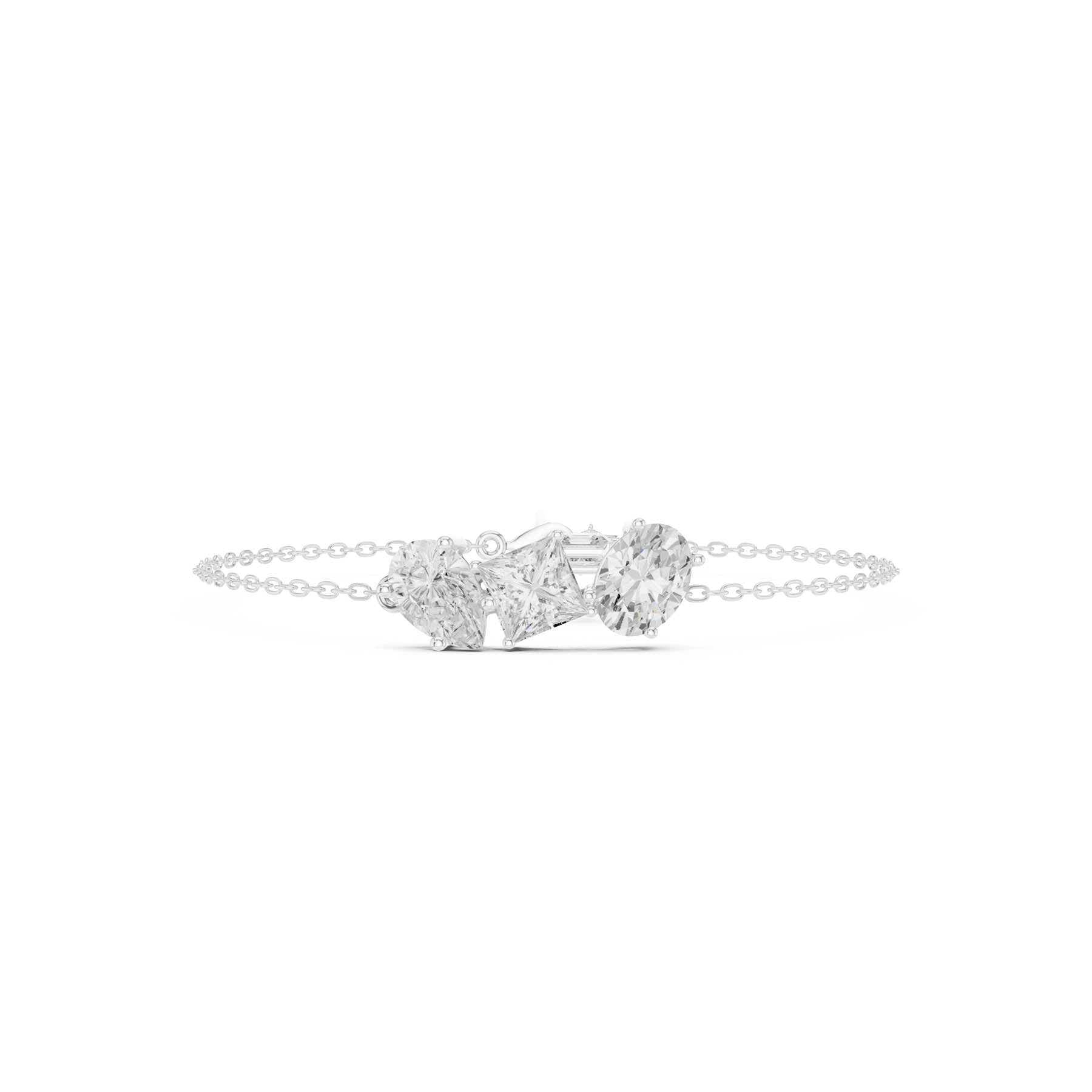 3.61 Ct. Multi-Shape Diamond Chain Bracelet with Oval, Pear, Princess, and Asscher Diamonds (SBWB (27))