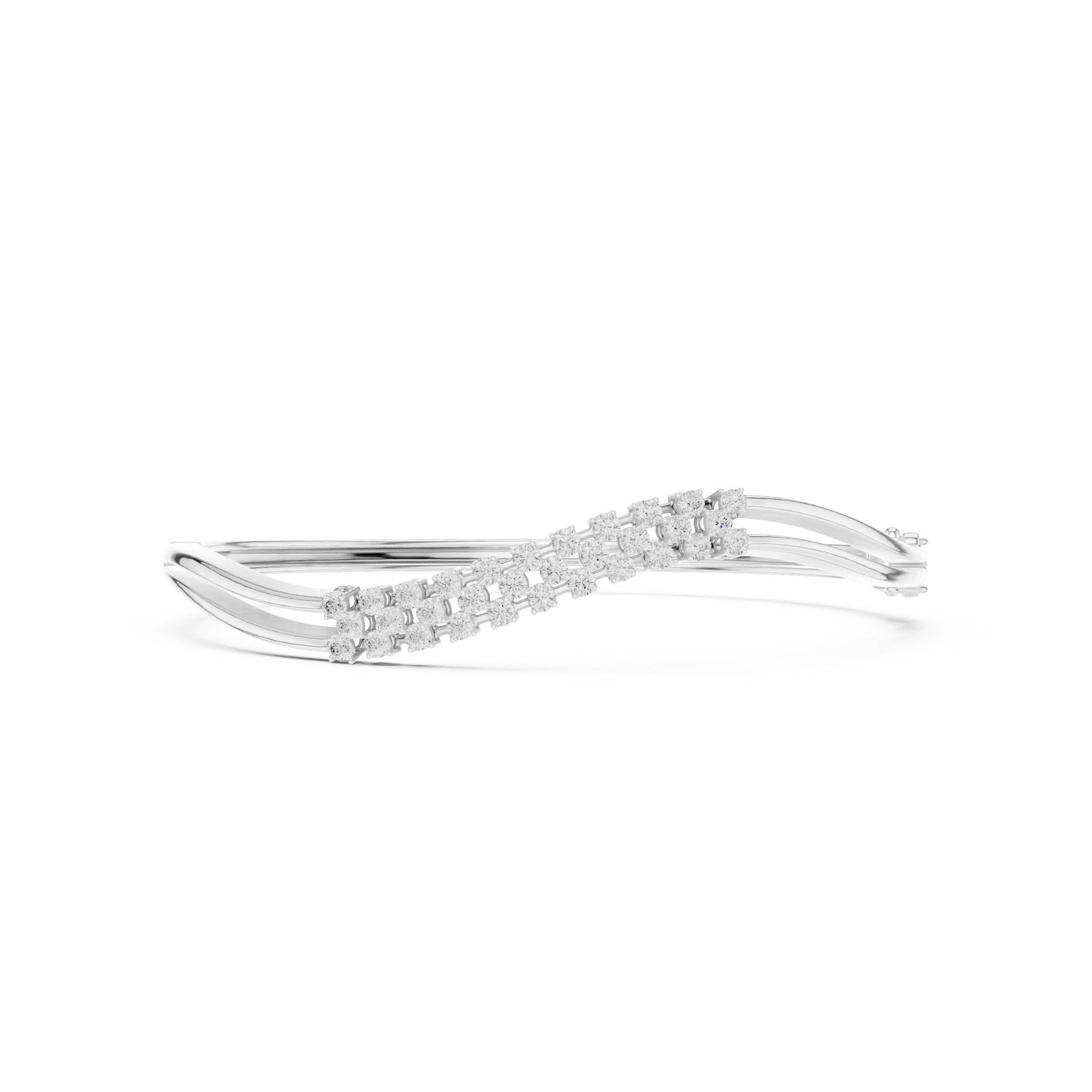 .96 Ct. Crisscross Round Diamond Bangle Bracelet (SBWB (29))