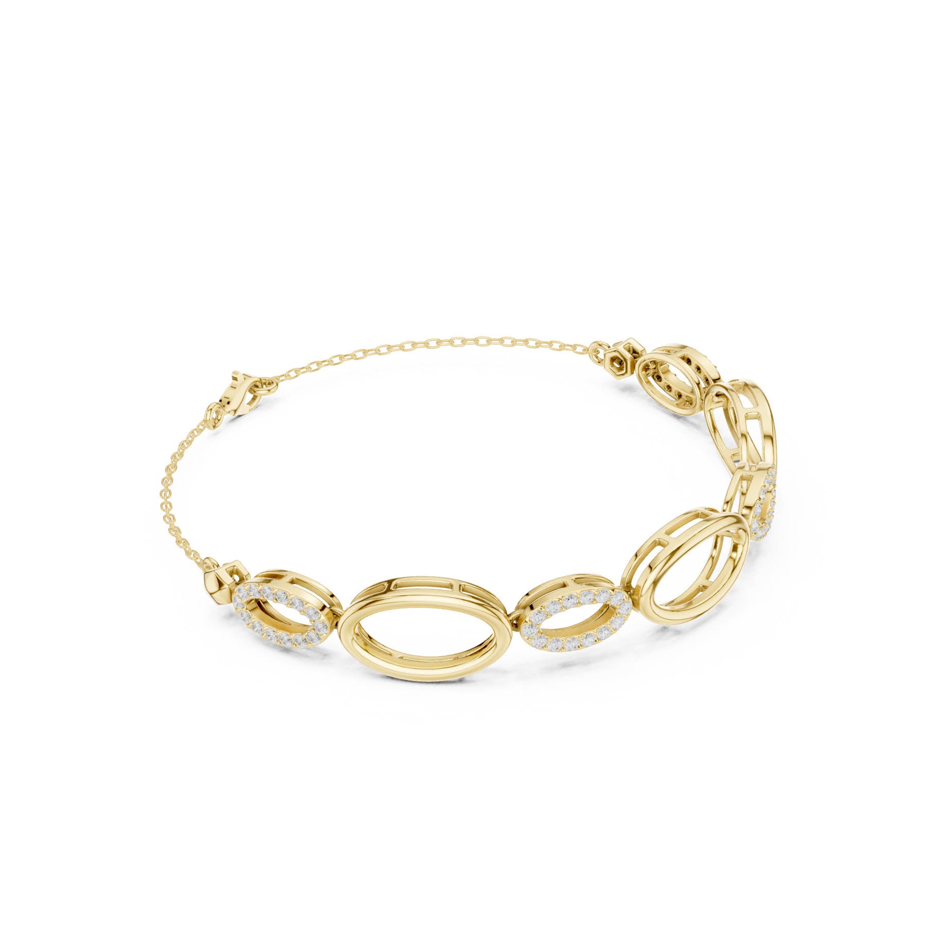 .58 Ct. Round Diamond Oval Link Bracelet (SBWB (31))
