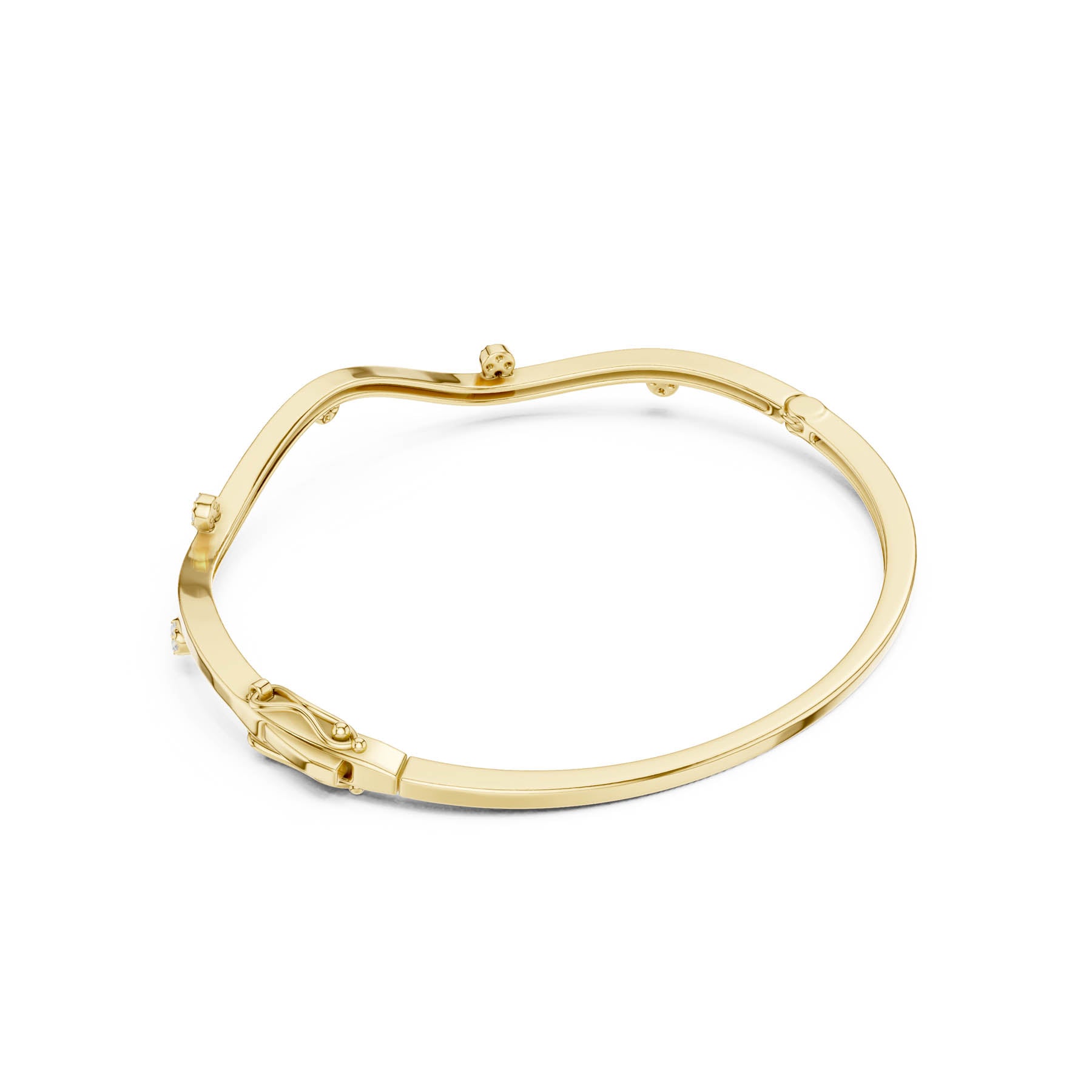 .10 Ct. Wave Diamond Bangle Bracelet with Floating Round Accents (SBWB (5))