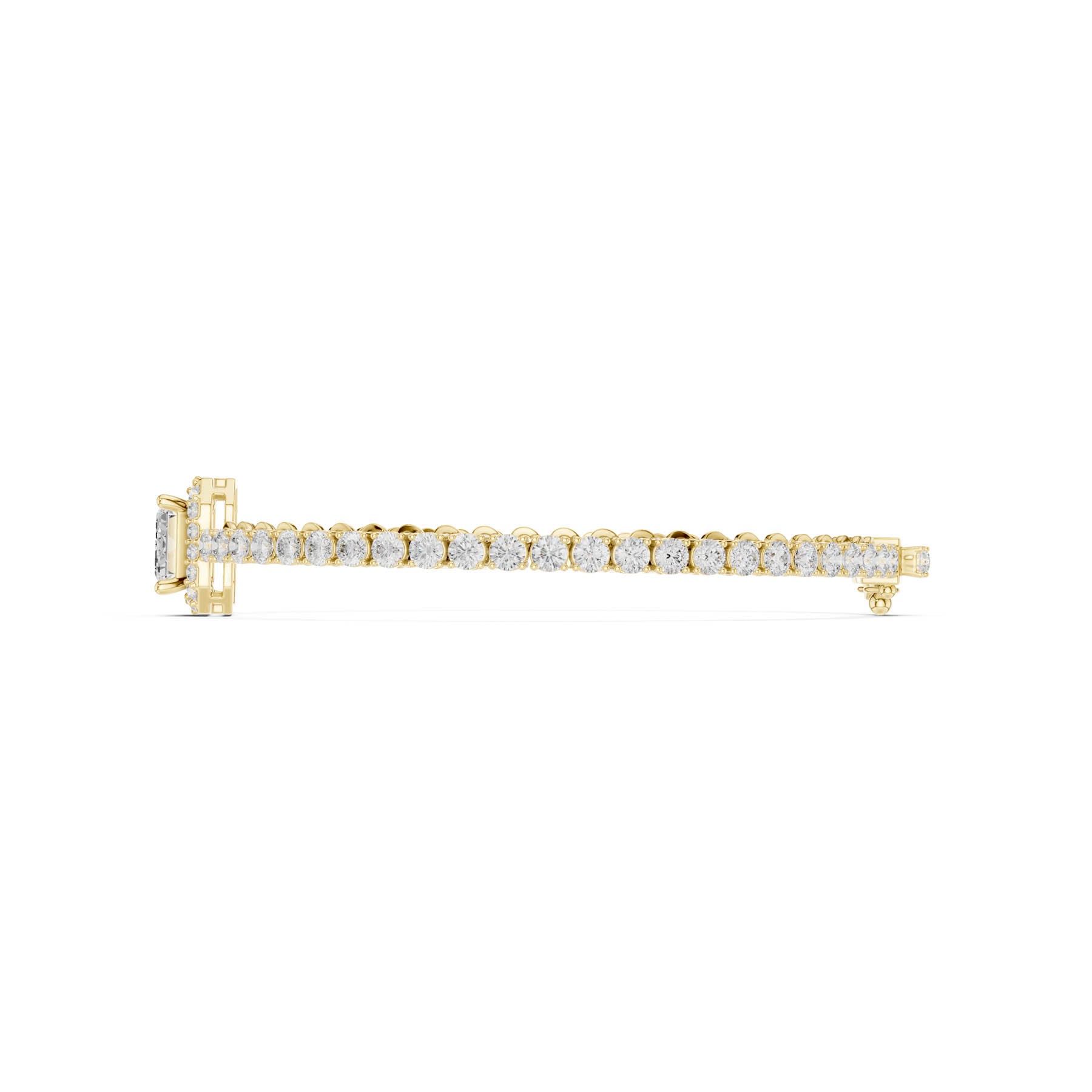 6.19 Ct. Emerald Cut Diamond Halo Tennis Bracelet with Round Diamond Links (SBWB (7)) 8