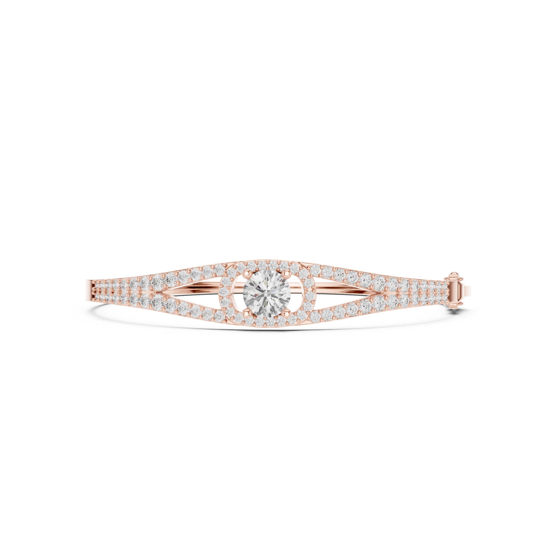3.04 Ct. Round Diamond Halo Split Shank Bangle Bracelet (SBWB (8)) 7