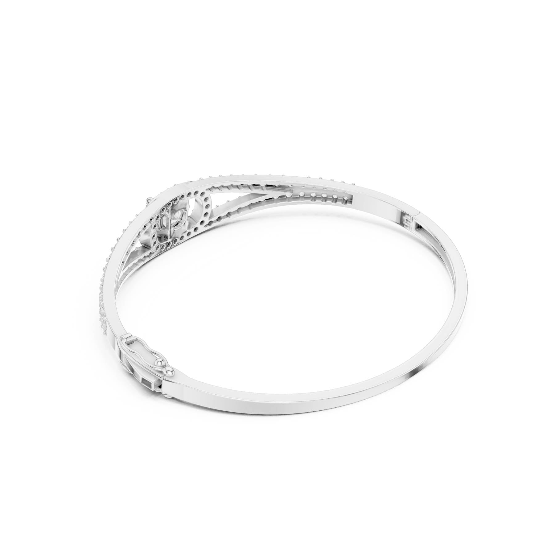 3.04 Ct. Round Diamond Halo Split Shank Bangle Bracelet (SBWB (8)) 5