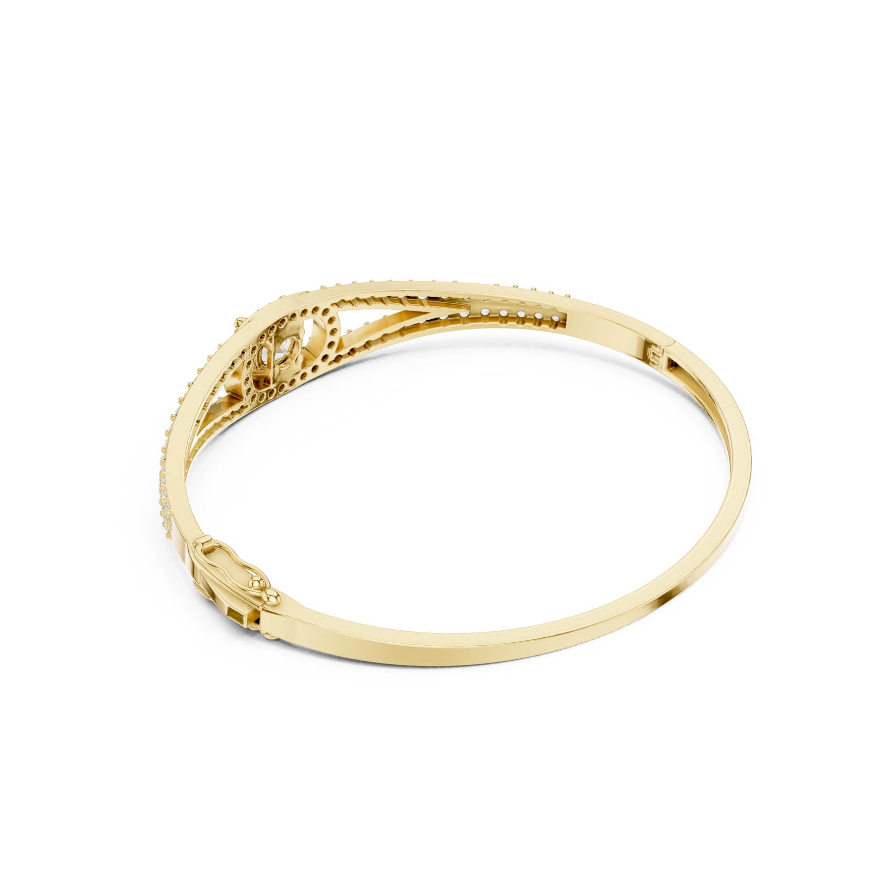 3.04 Ct. Round Diamond Halo Split Shank Bangle Bracelet (SBWB (8)) 8
