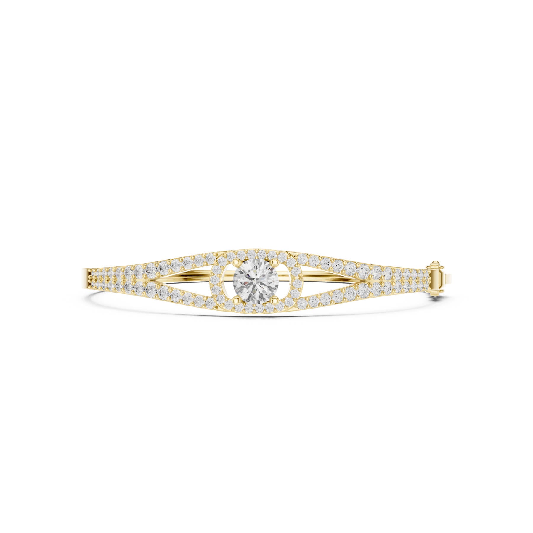 3.04 Ct. Round Diamond Halo Split Shank Bangle Bracelet (SBWB (8)) 10