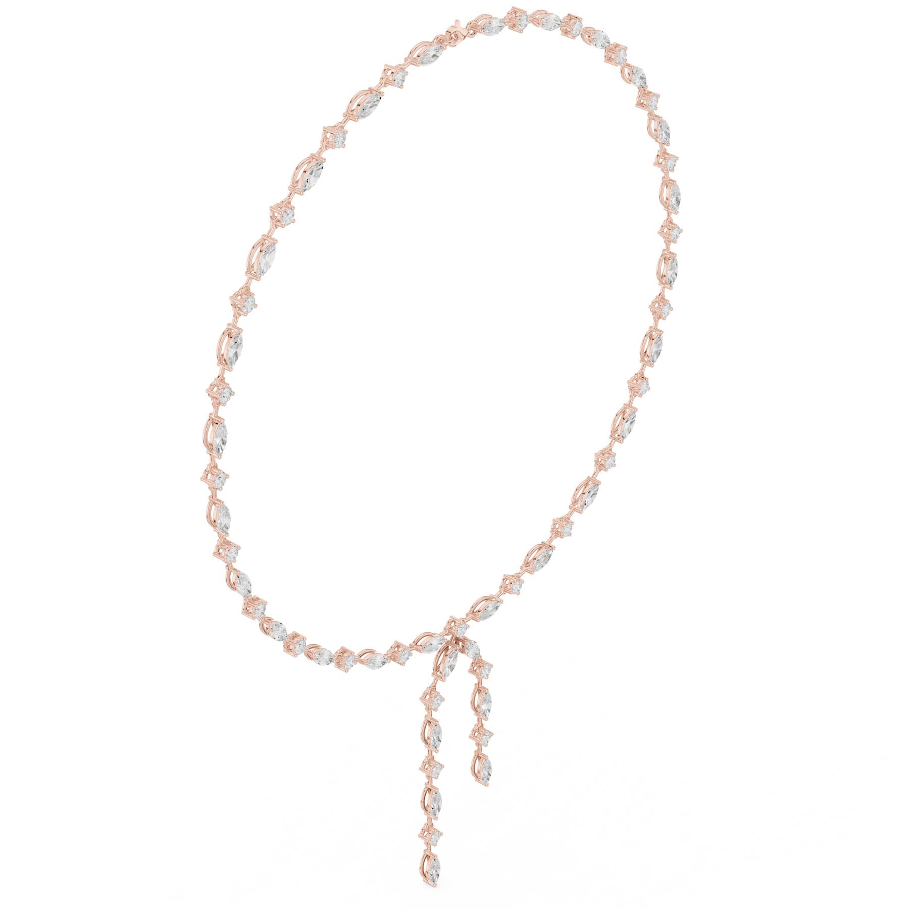 10.43 Ct. Round and Marquise Diamond Pavé Station Necklace with Drop Tassel (SBWN (13)) 8