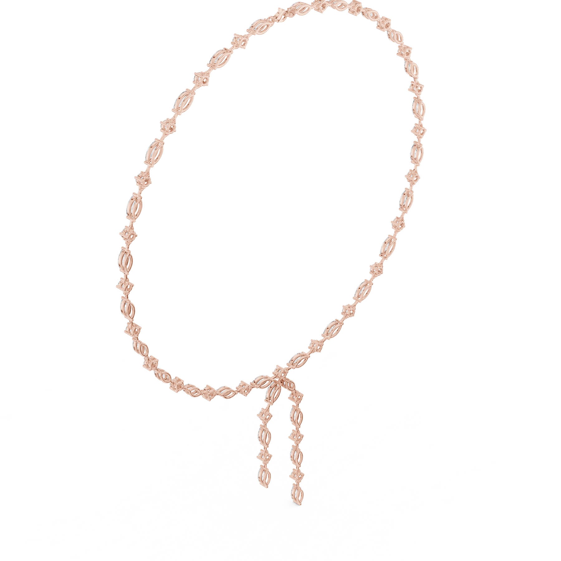 10.43 Ct. Round and Marquise Diamond Pavé Station Necklace with Drop Tassel (SBWN (13)) 9