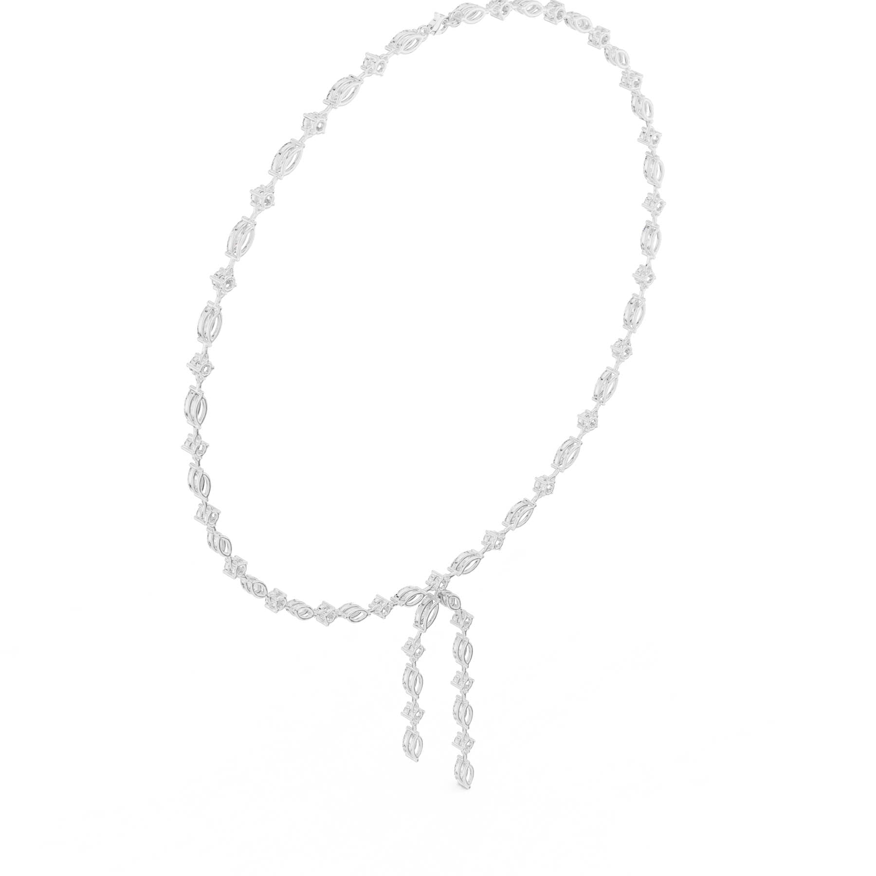 10.43 Ct. Round and Marquise Diamond Pavé Station Necklace with Drop Tassel (SBWN (13)) 13