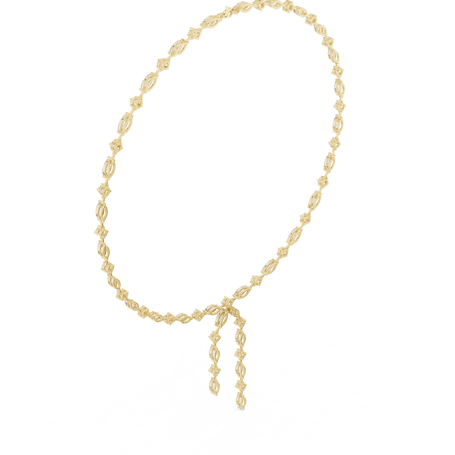 10.43 Ct. Round and Marquise Diamond Pavé Station Necklace with Drop Tassel (SBWN (13)) 5
