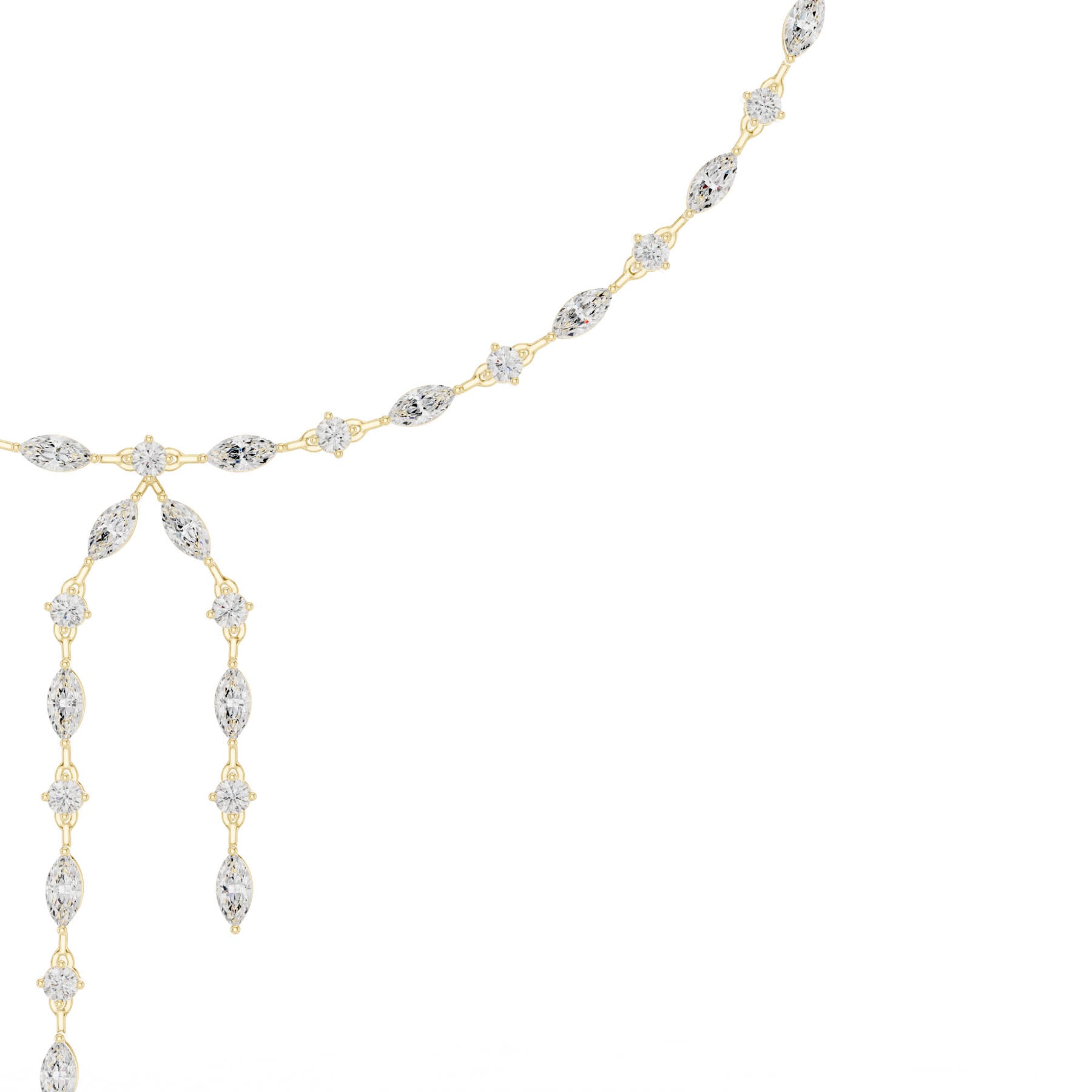 10.43 Ct. Round and Marquise Diamond Pavé Station Necklace with Drop Tassel (SBWN (13)) 6