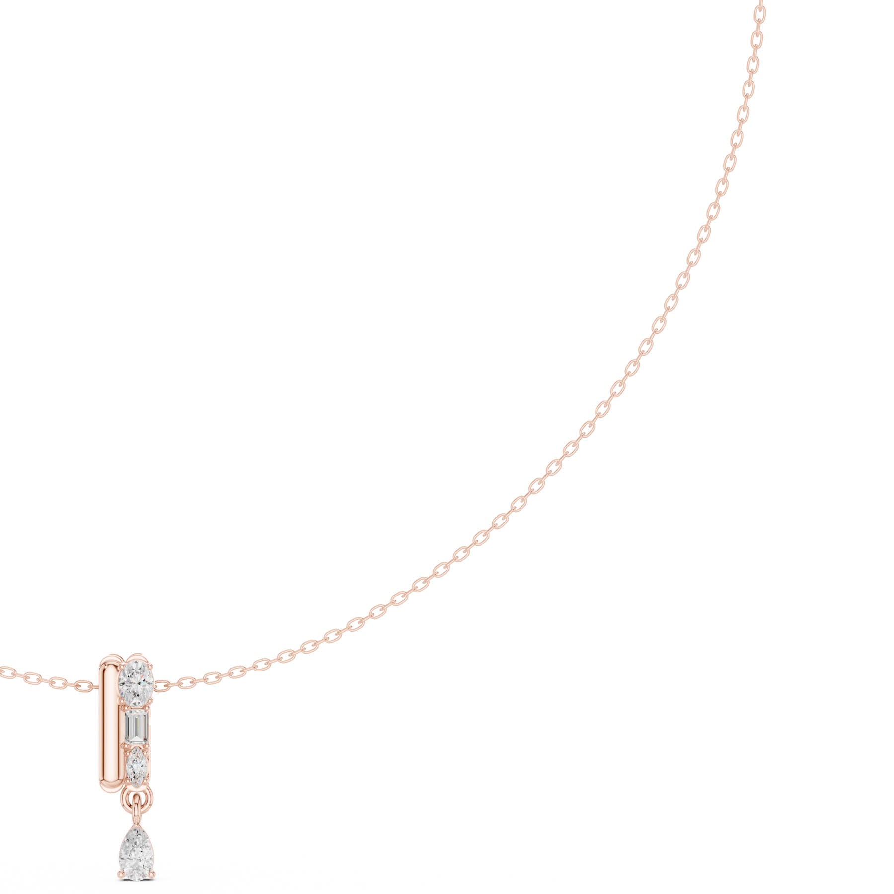 .48 Ct. Mixed Shape Diamond Bar Pendant Necklace with Pear Drop (SBWN (14)) 10