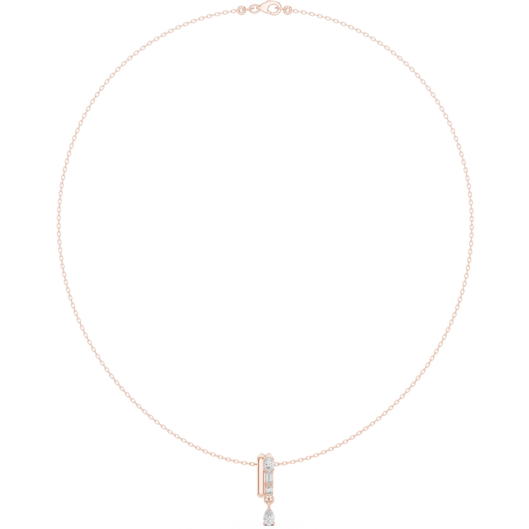 .48 Ct. Mixed Shape Diamond Bar Pendant Necklace with Pear Drop (SBWN (14)) 11