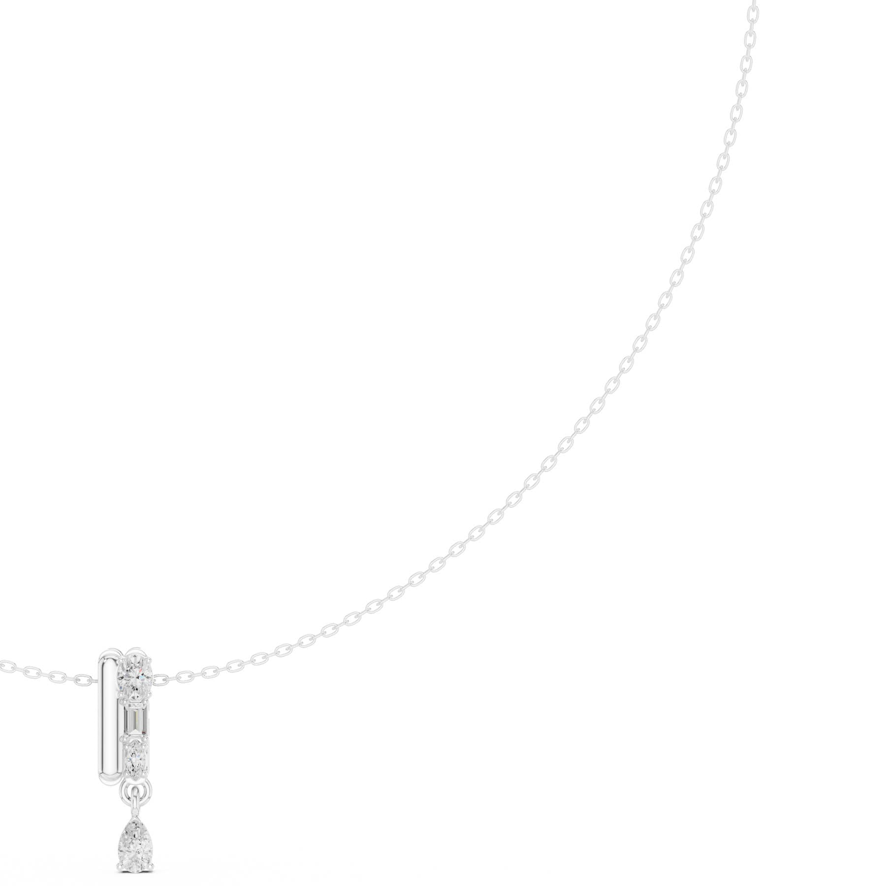 .48 Ct. Mixed Shape Diamond Bar Pendant Necklace with Pear Drop (SBWN (14)) 1