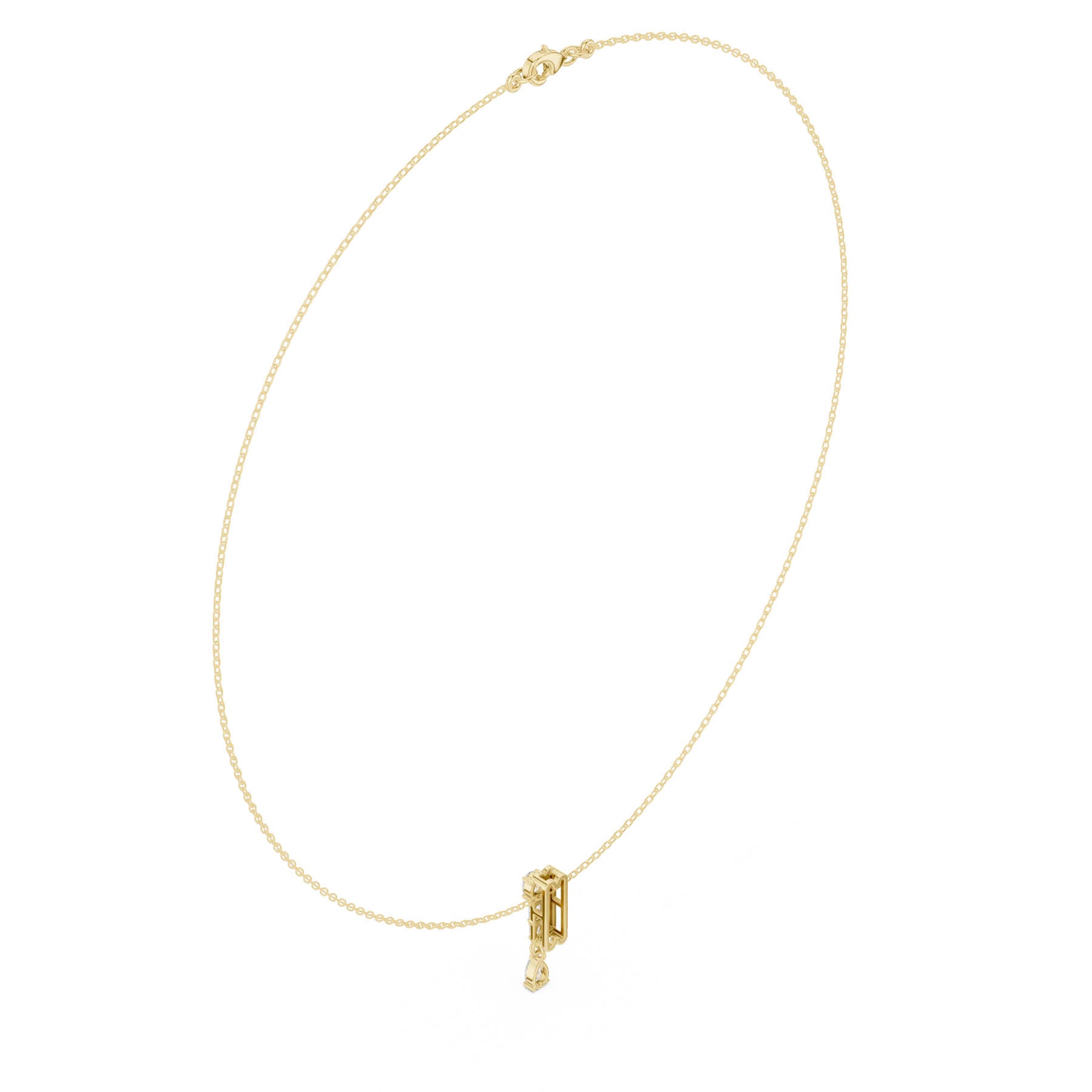.48 Ct. Mixed Shape Diamond Bar Pendant Necklace with Pear Drop (SBWN (14)) 5