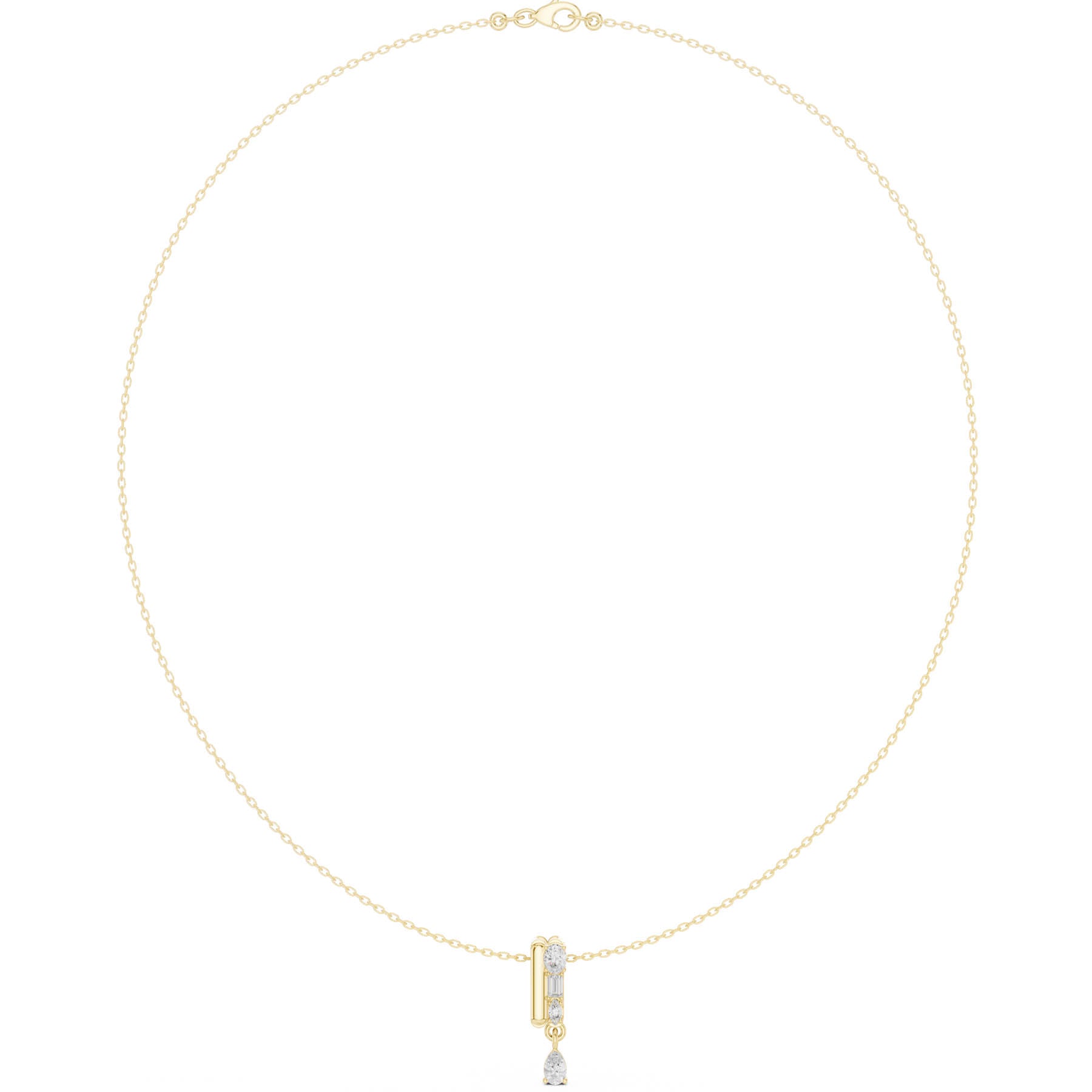 .48 Ct. Mixed Shape Diamond Bar Pendant Necklace with Pear Drop (SBWN (14)) 7