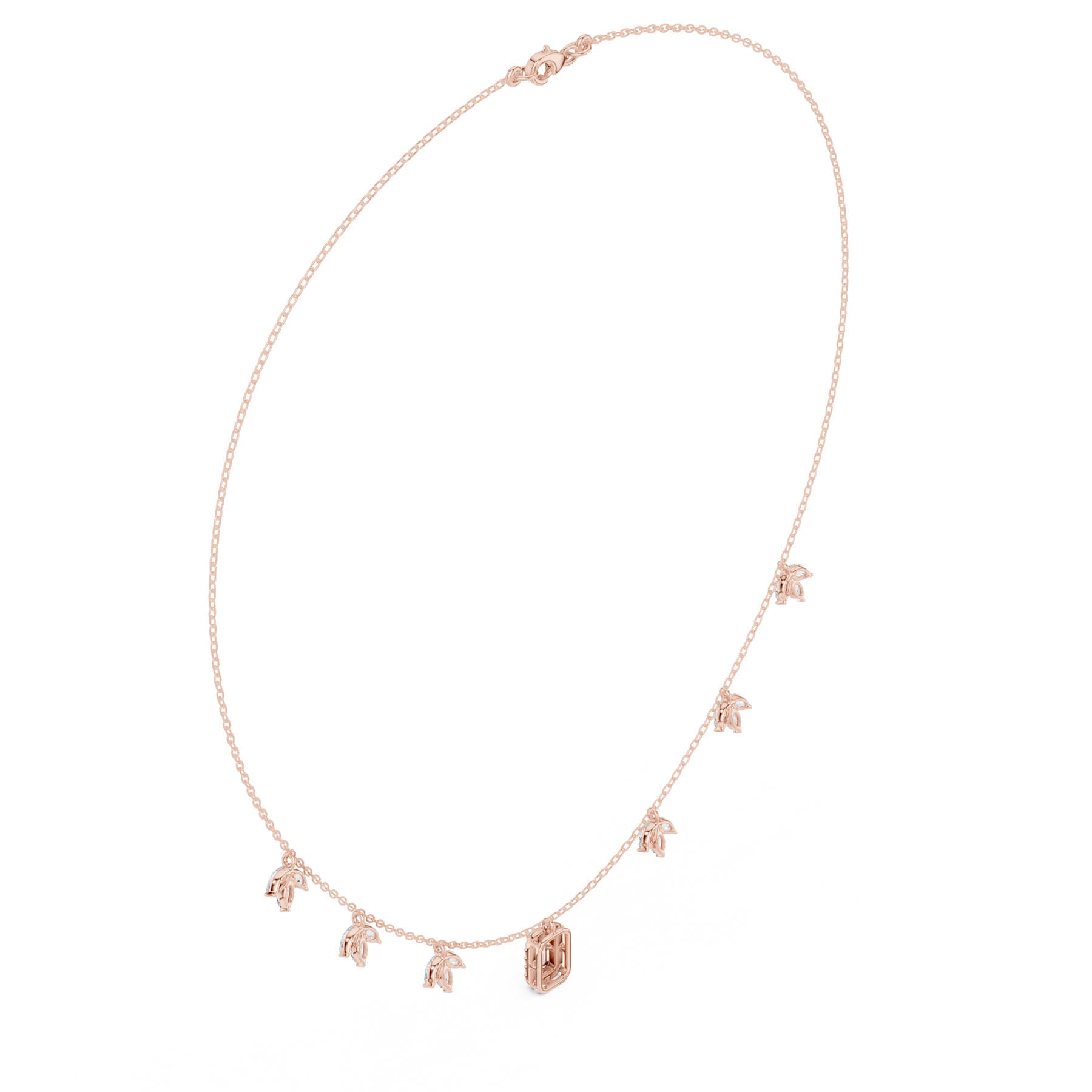 1.73 Ct. Baguette Diamond Pendant Necklace with Marquise Accents (SBWN (15)) 12