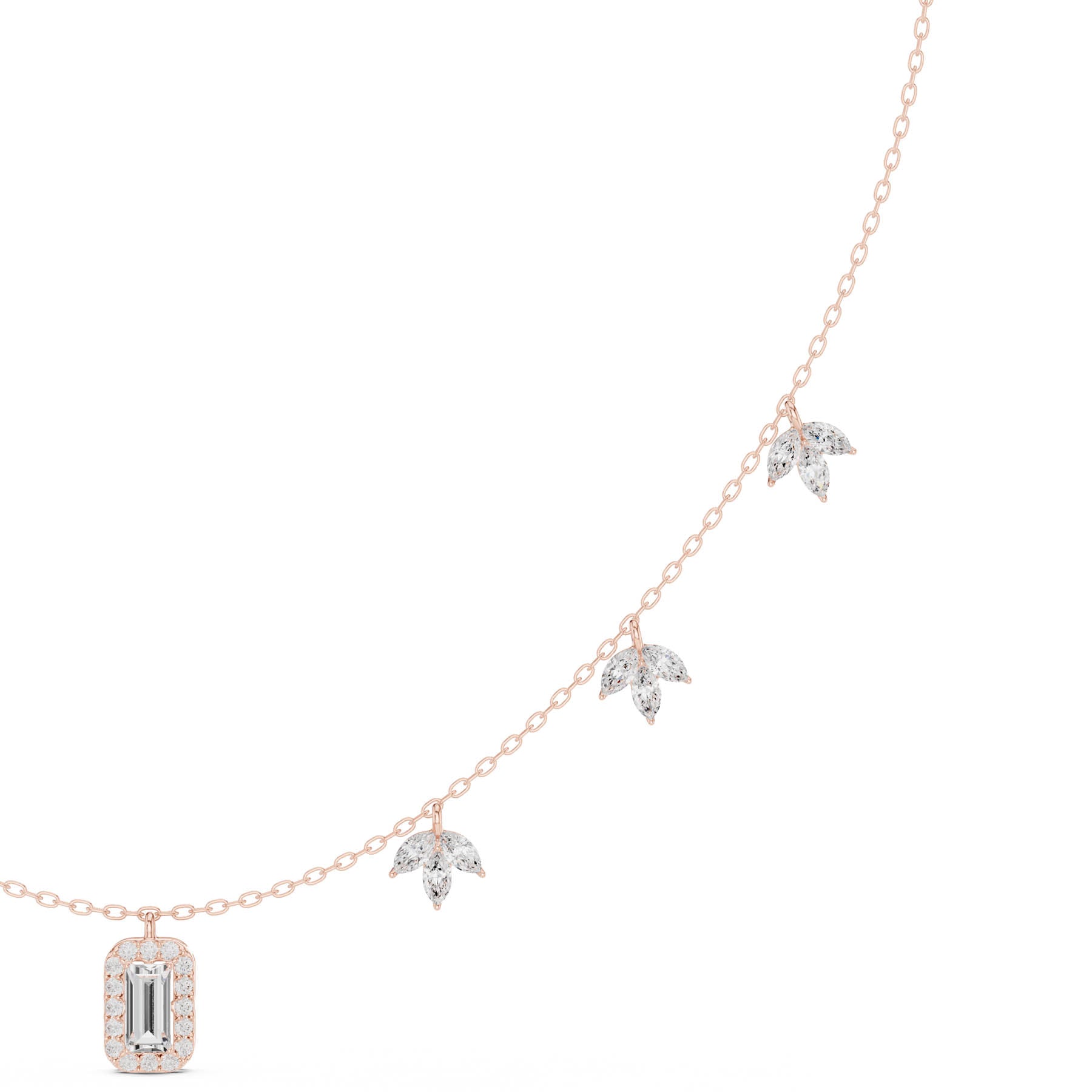 1.73 Ct. Baguette Diamond Pendant Necklace with Marquise Accents (SBWN (15)) 13
