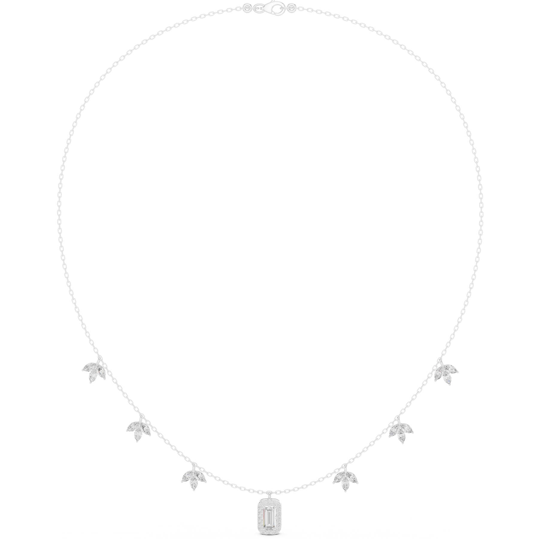 1.73 Ct. Baguette Diamond Pendant Necklace with Marquise Accents (SBWN (15)) 6