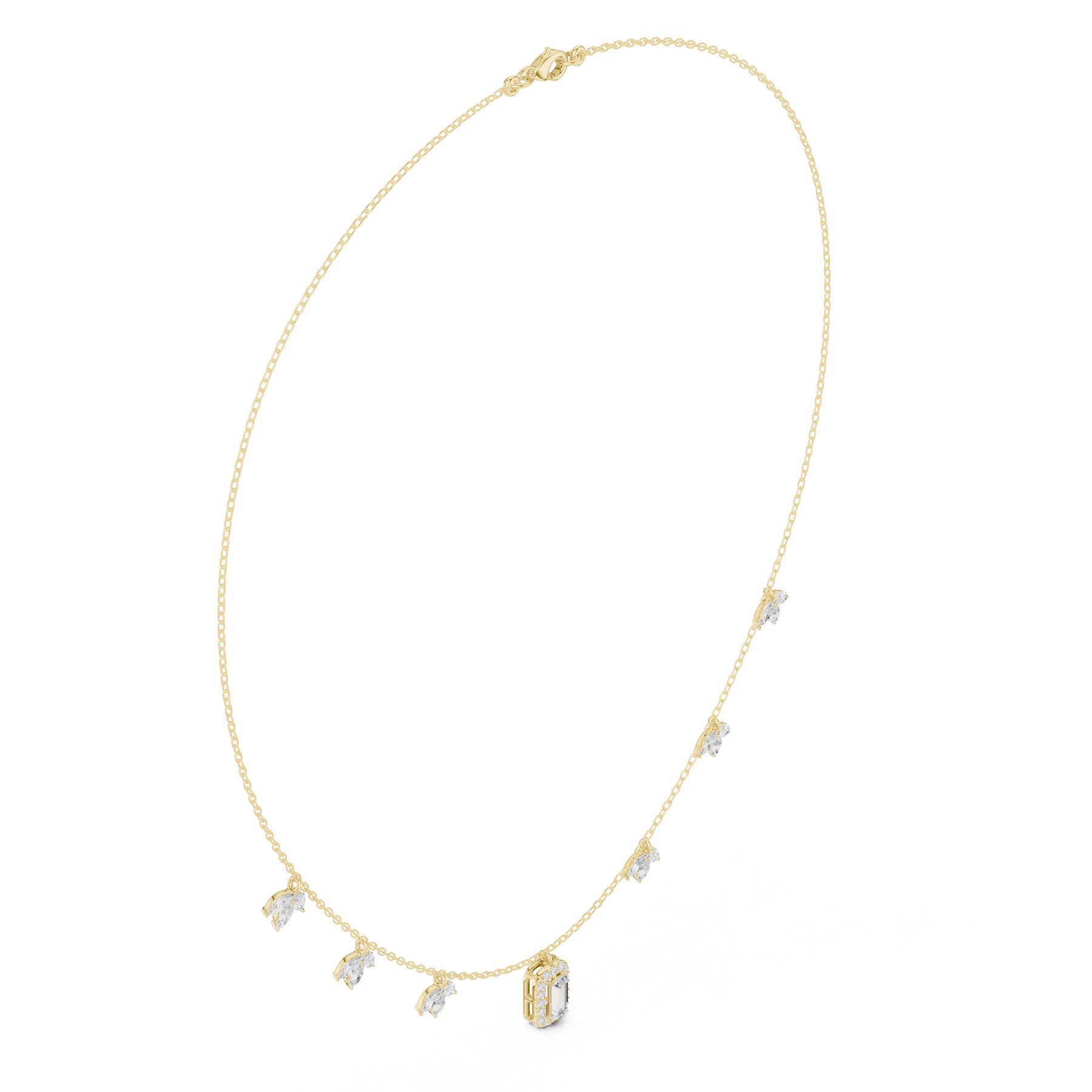 1.73 Ct. Baguette Diamond Pendant Necklace with Marquise Accents (SBWN (15)) 7
