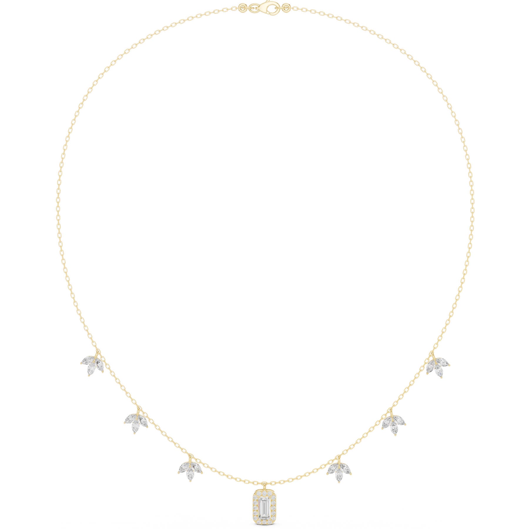 1.73 Ct. Baguette Diamond Pendant Necklace with Marquise Accents (SBWN (15)) 10