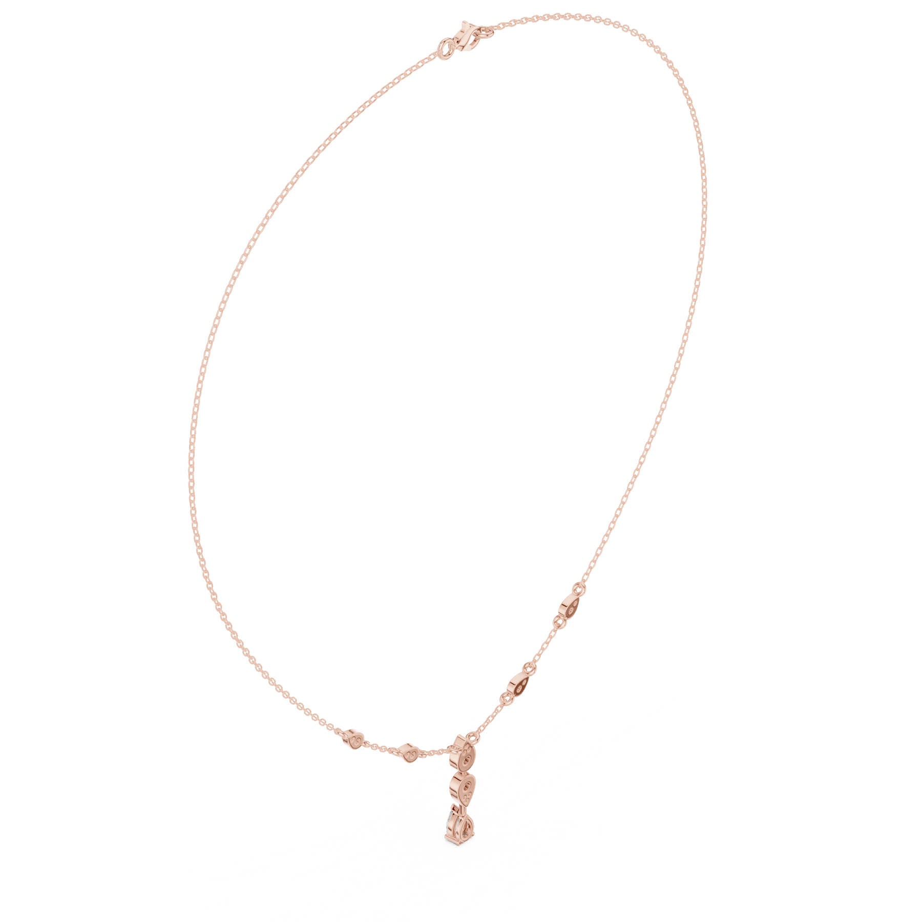 .64 Ct. Pear Shape Diamond Station Drop Necklace (SBWN (20)) 12