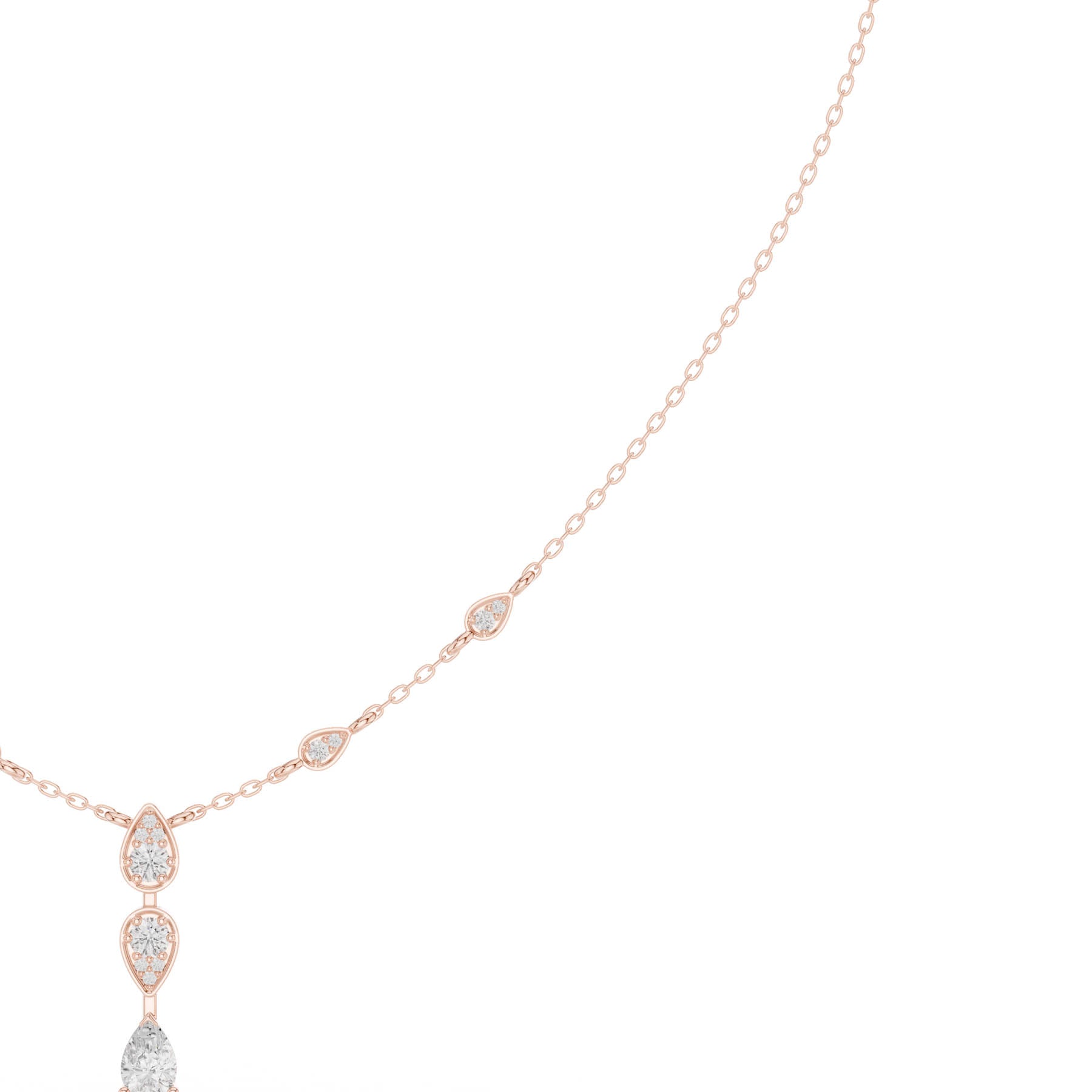 .64 Ct. Pear Shape Diamond Station Drop Necklace (SBWN (20)) 13