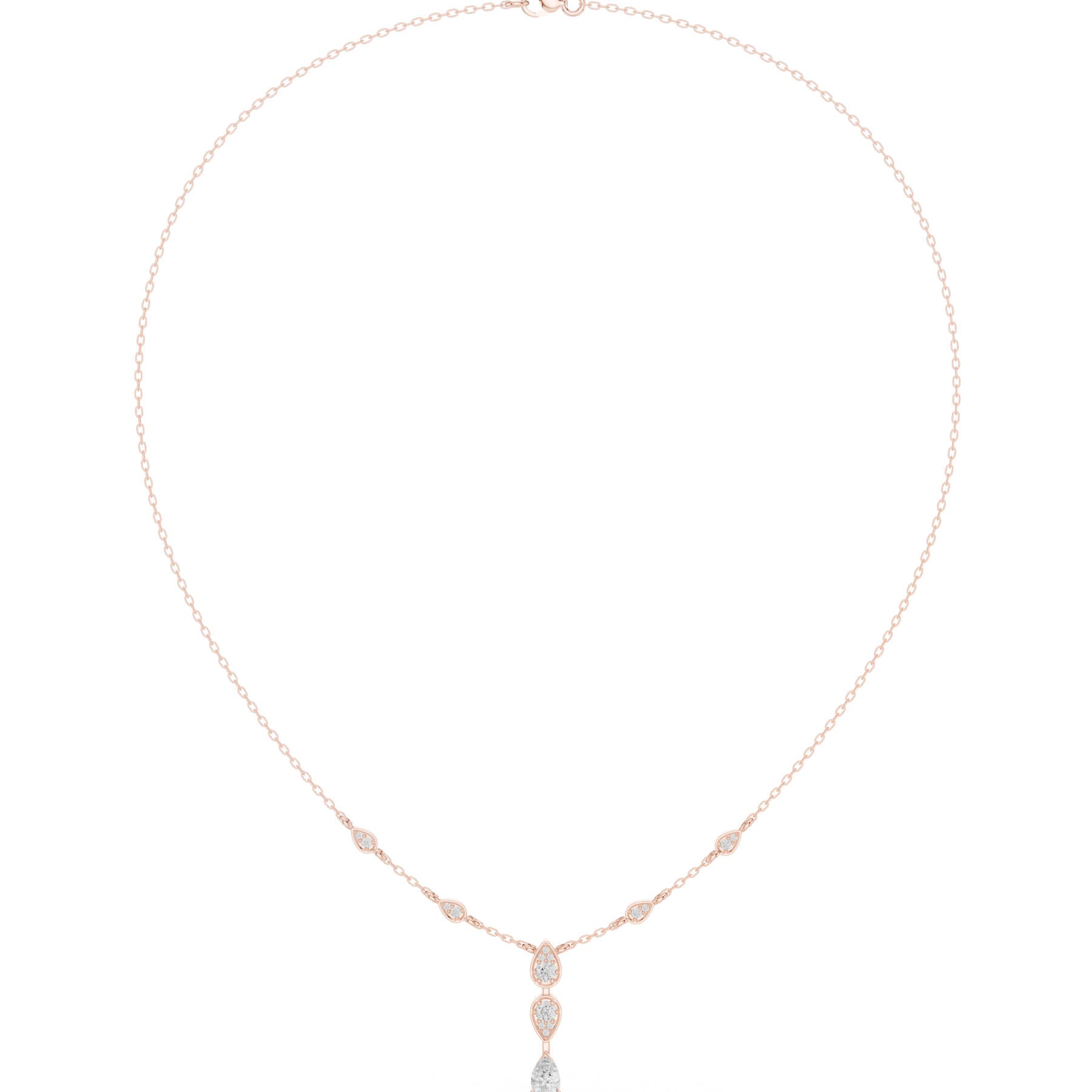 .64 Ct. Pear Shape Diamond Station Drop Necklace (SBWN (20)) 4